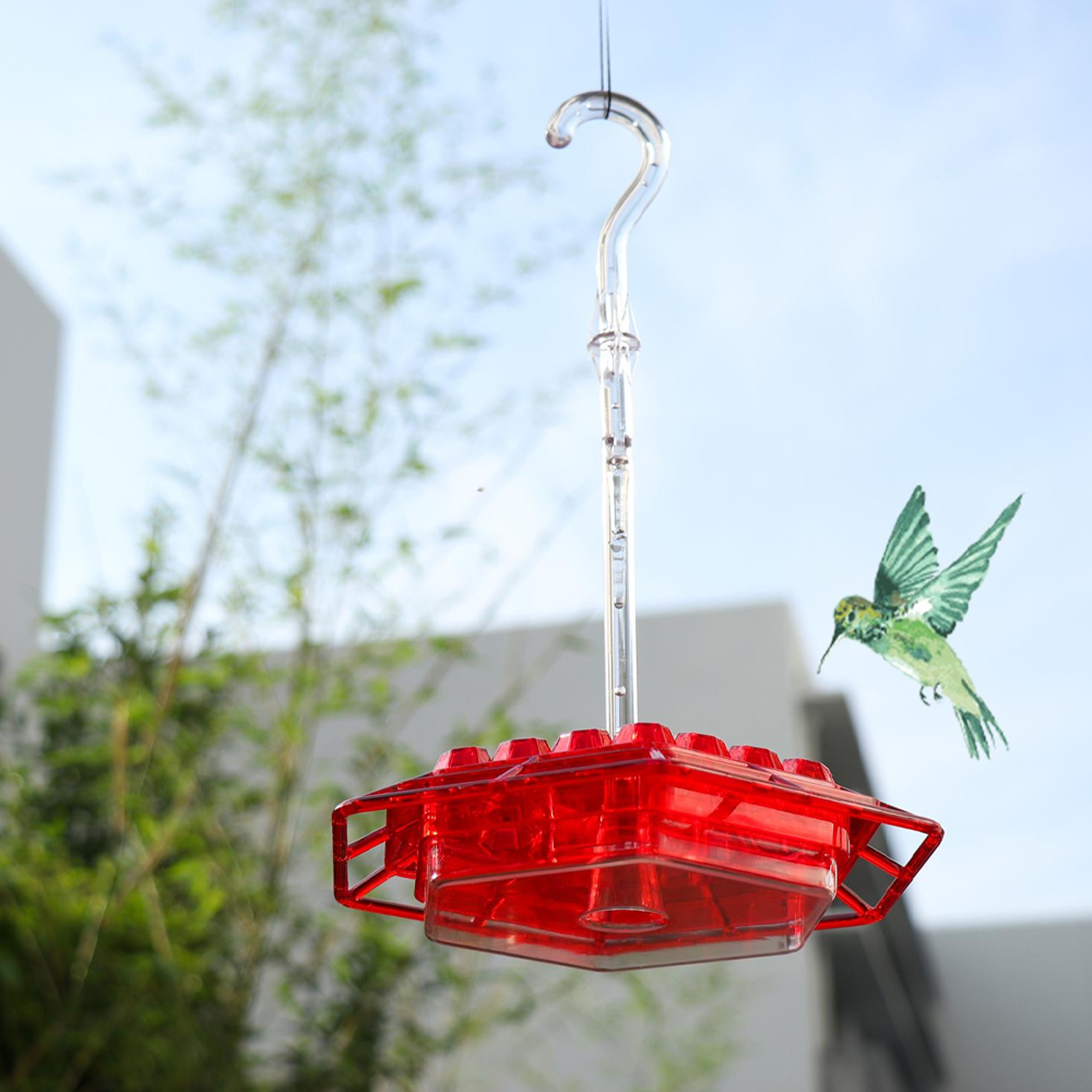 Mary's Hummingbird Feeder with Perch & Built-In Ant Moat – view 3