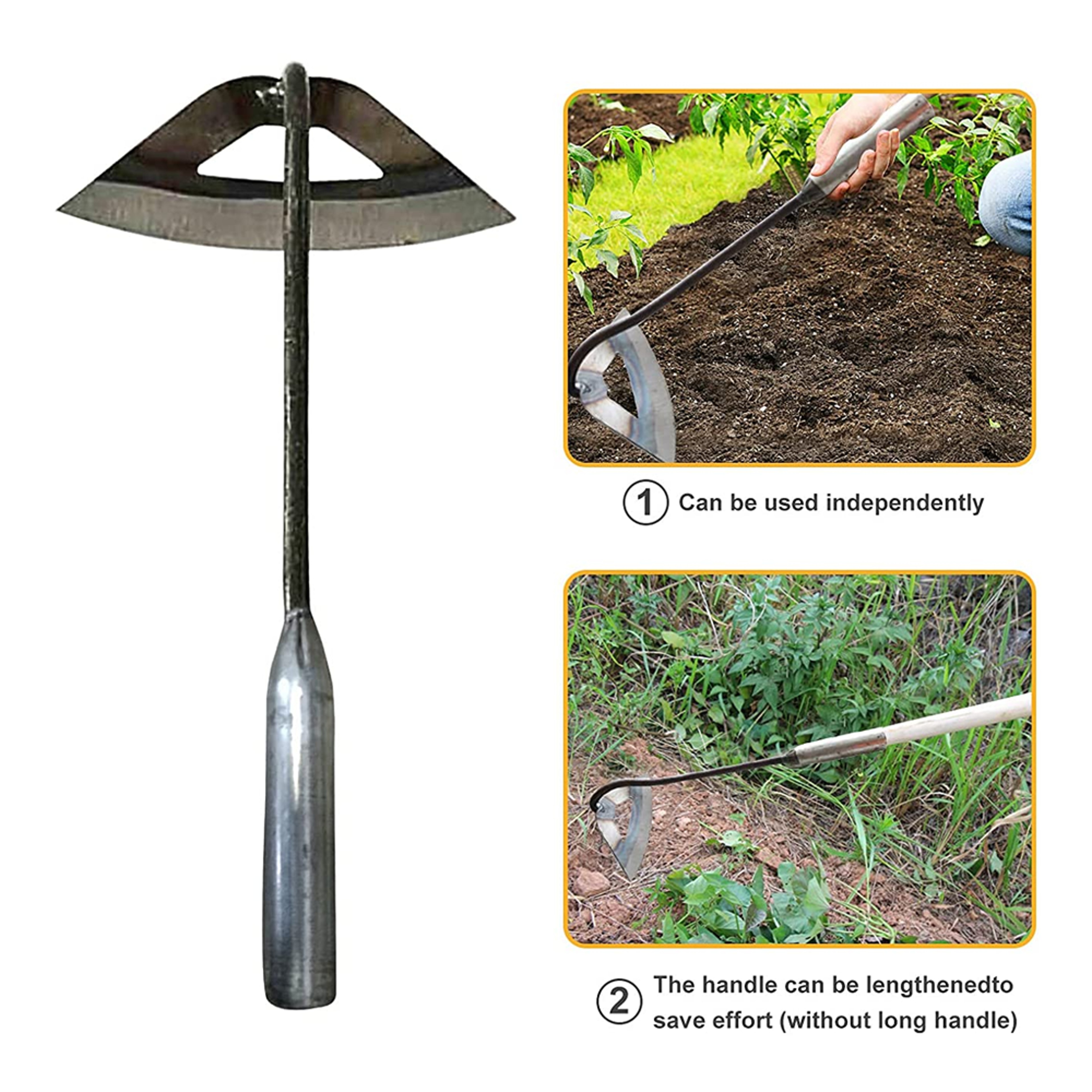 Highquality steel hoe for weed removal and soil cultivation