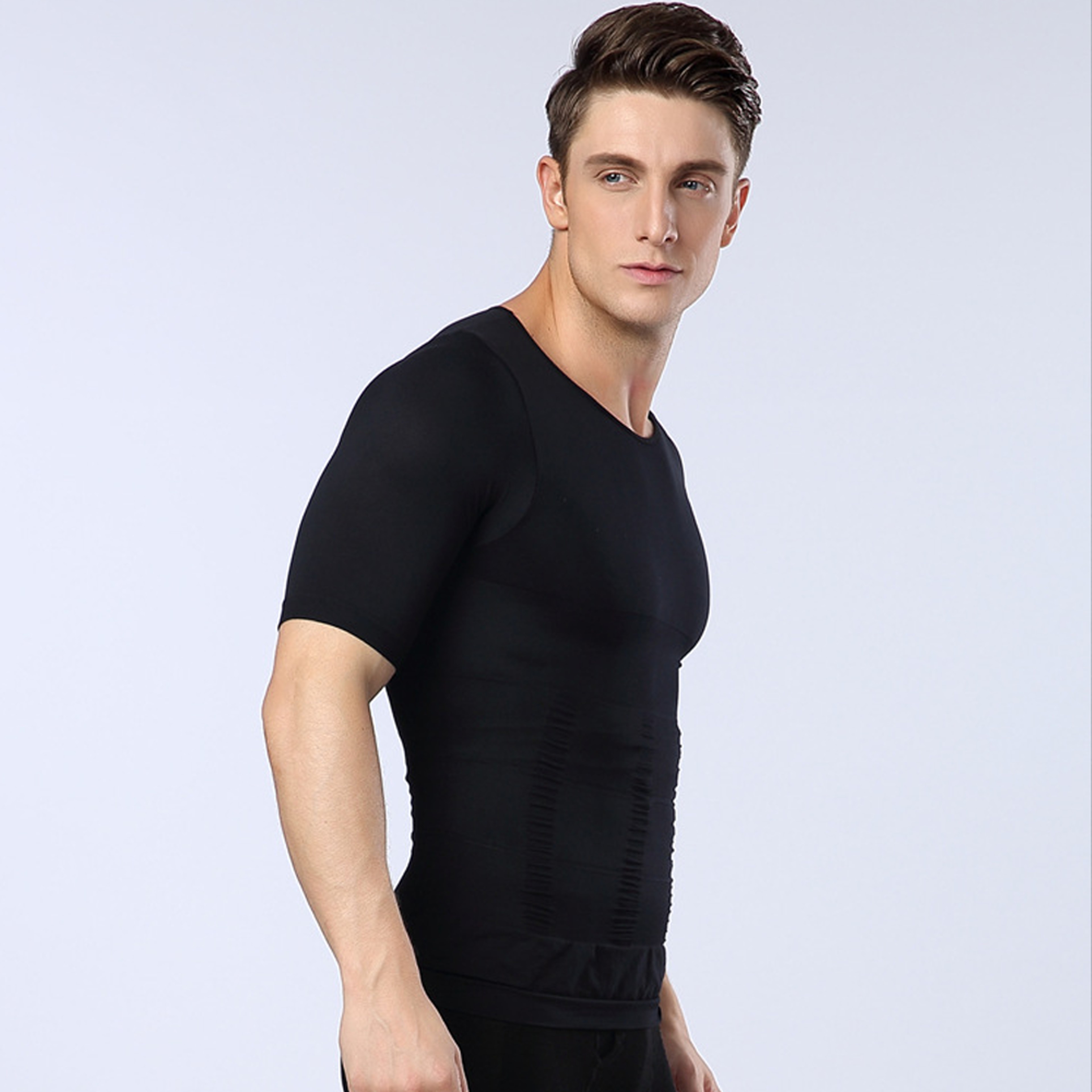 Mens slimming shirts with posture support