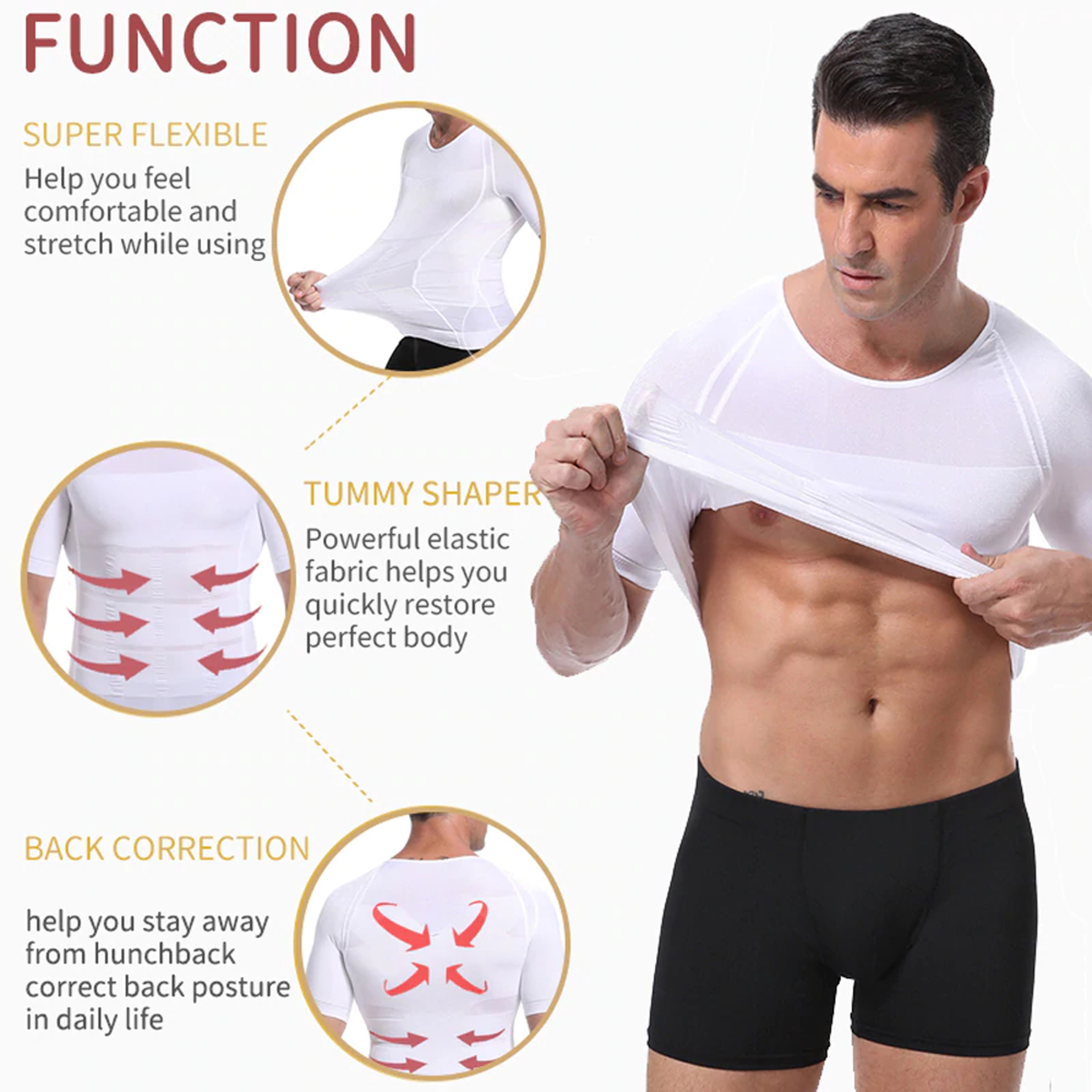 Athletic mens shaper tshirts for gym