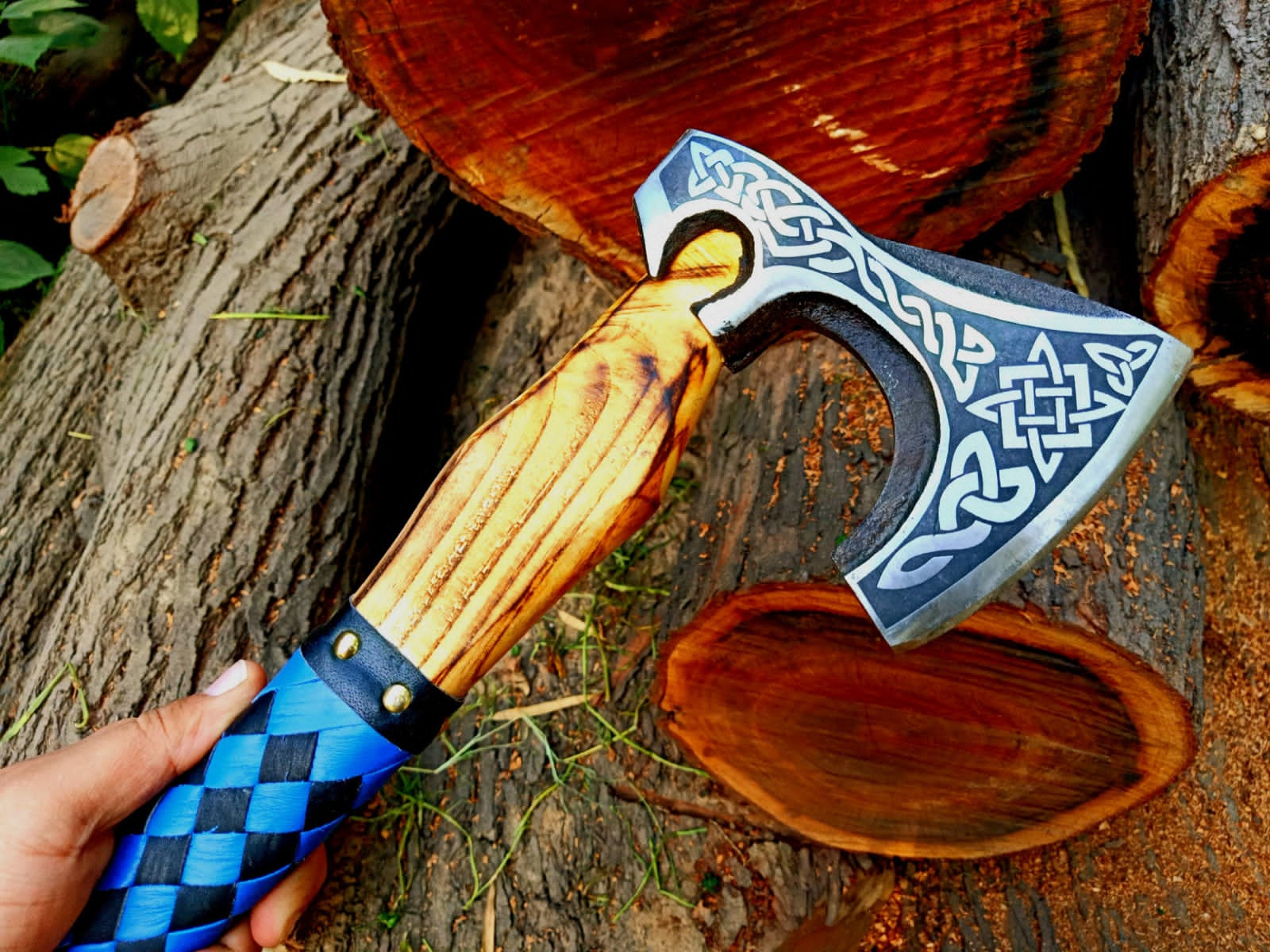 Custom Handmade Steel Hatchet Tomahawk Axe Throwing Viking Hunting Axe – view 2