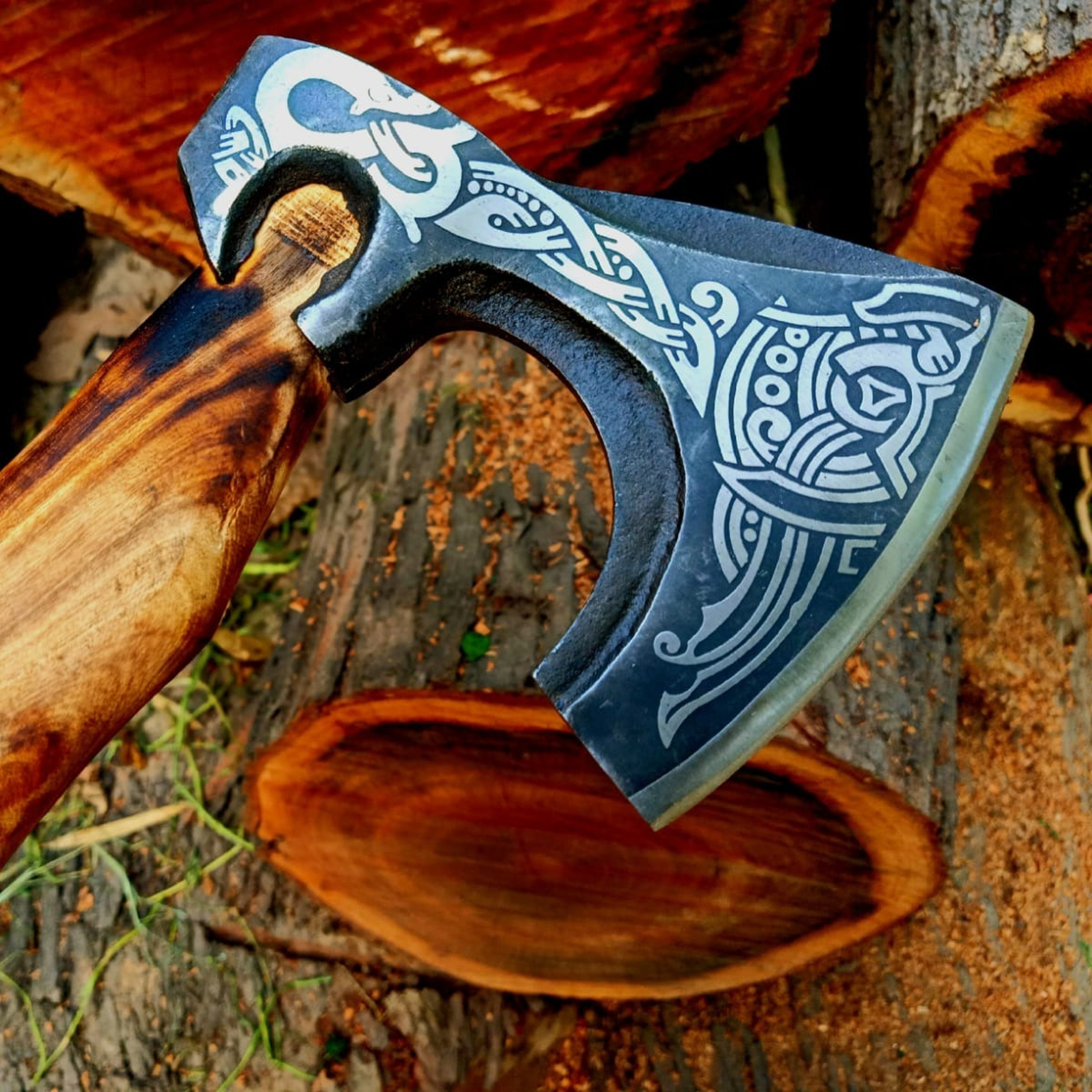 Custom Handmade Steel Tomahawk Axe Throwing Viking Hunting Axe cajpeg