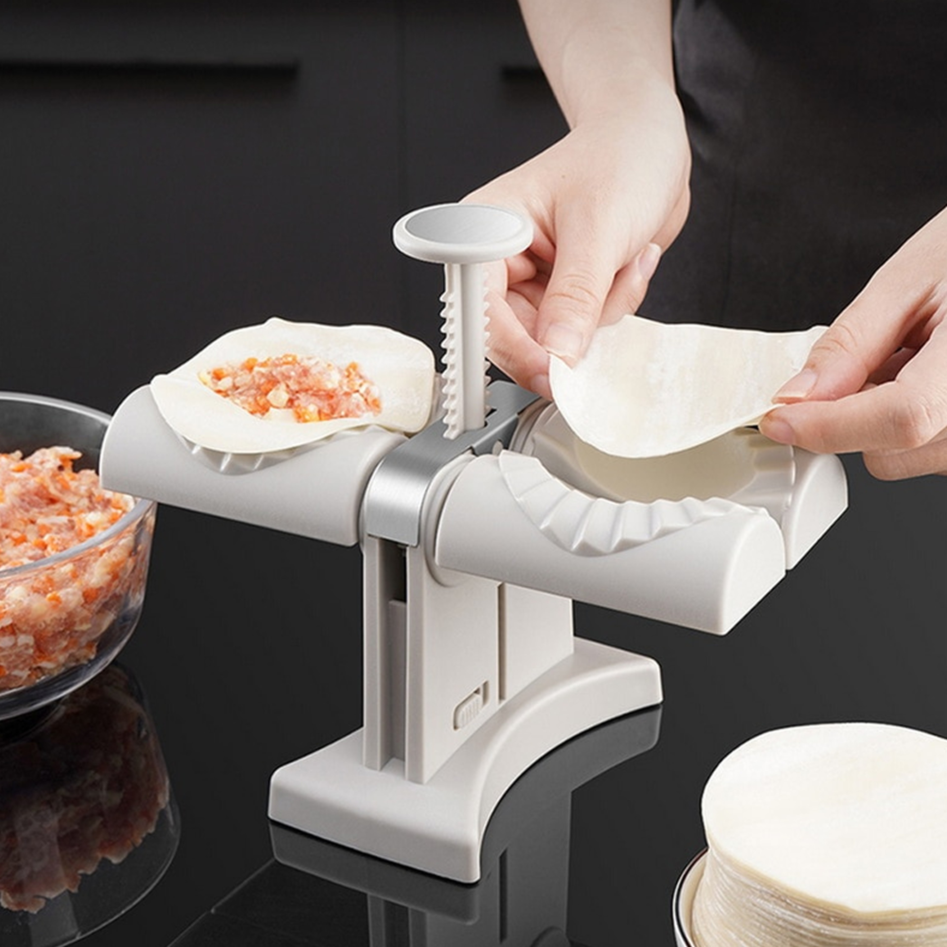 Household Double Head Automatic Dumpling Maker Mold