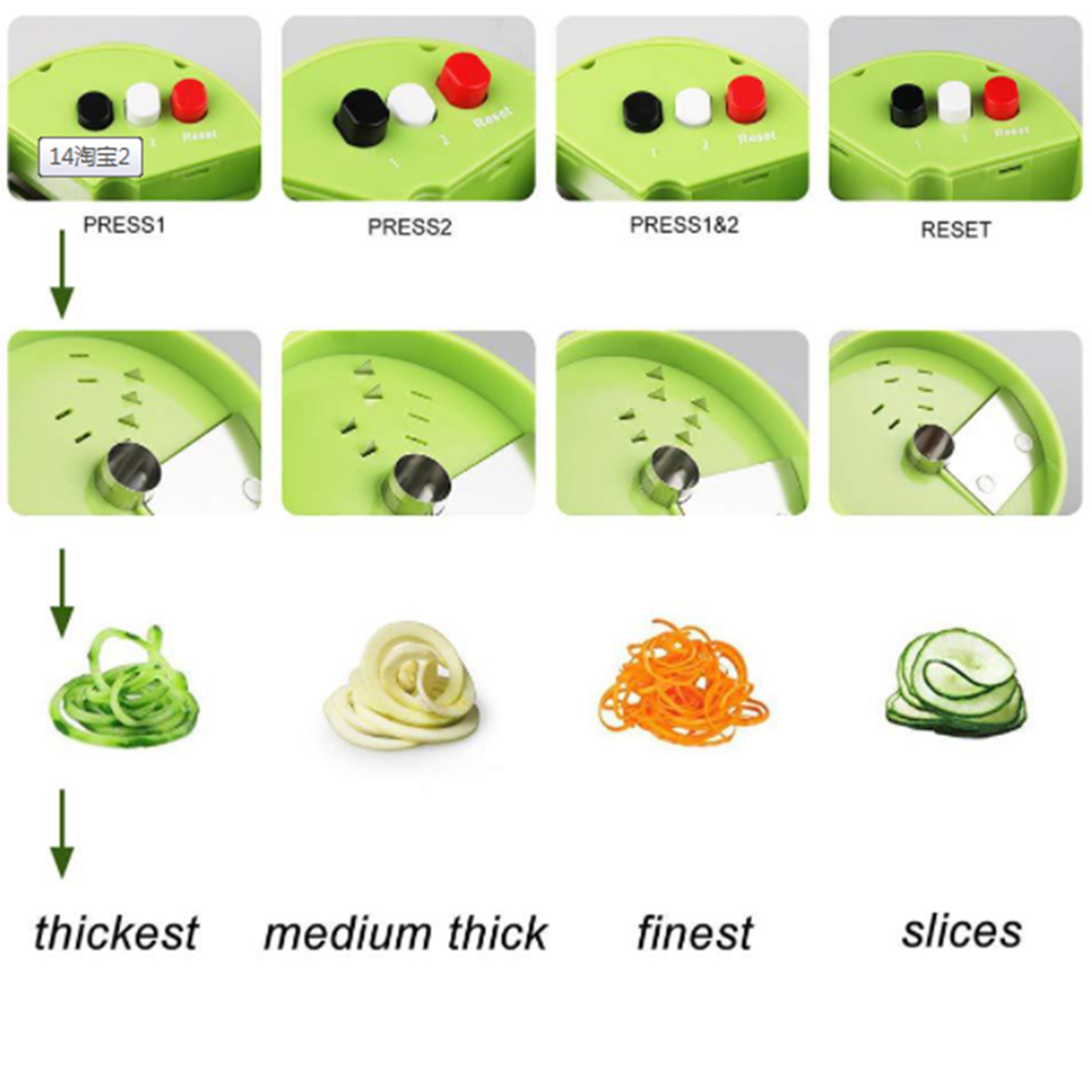 5 In 1 Handheld Vegetable Spiralizer Slicer – view 4