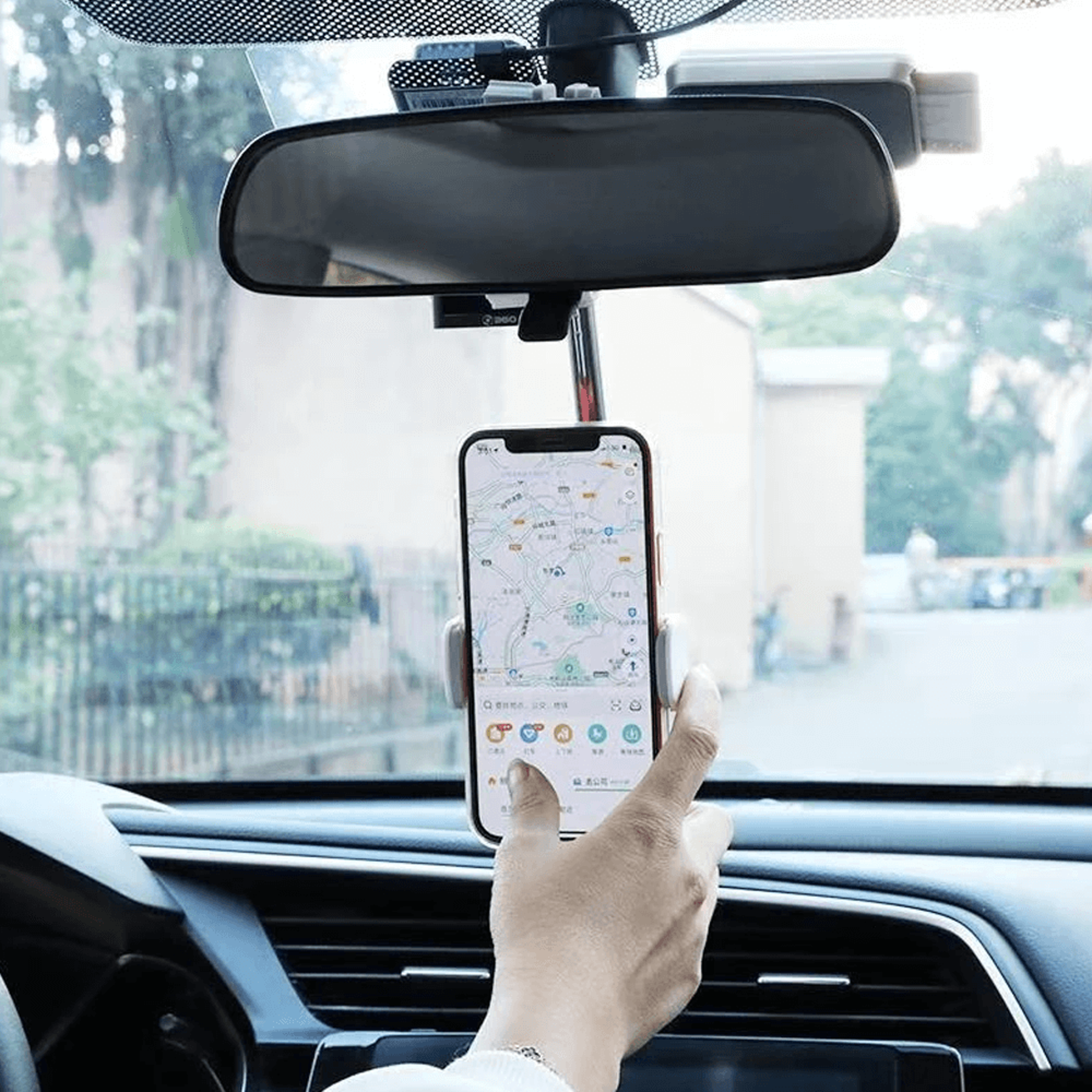Rearview Mirror Phone Holder – view 1