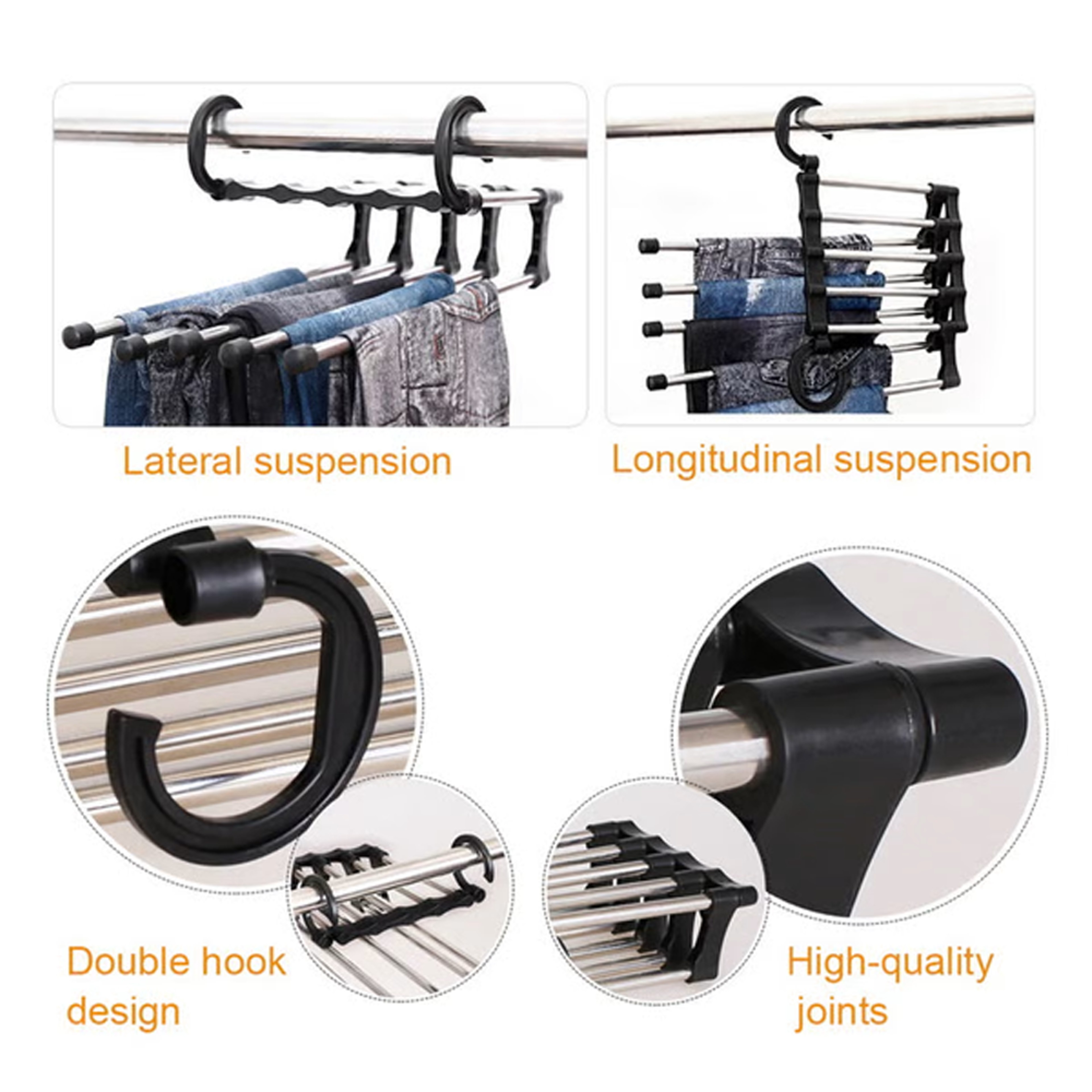5 Layered Multi-Functional Pant Hanger black