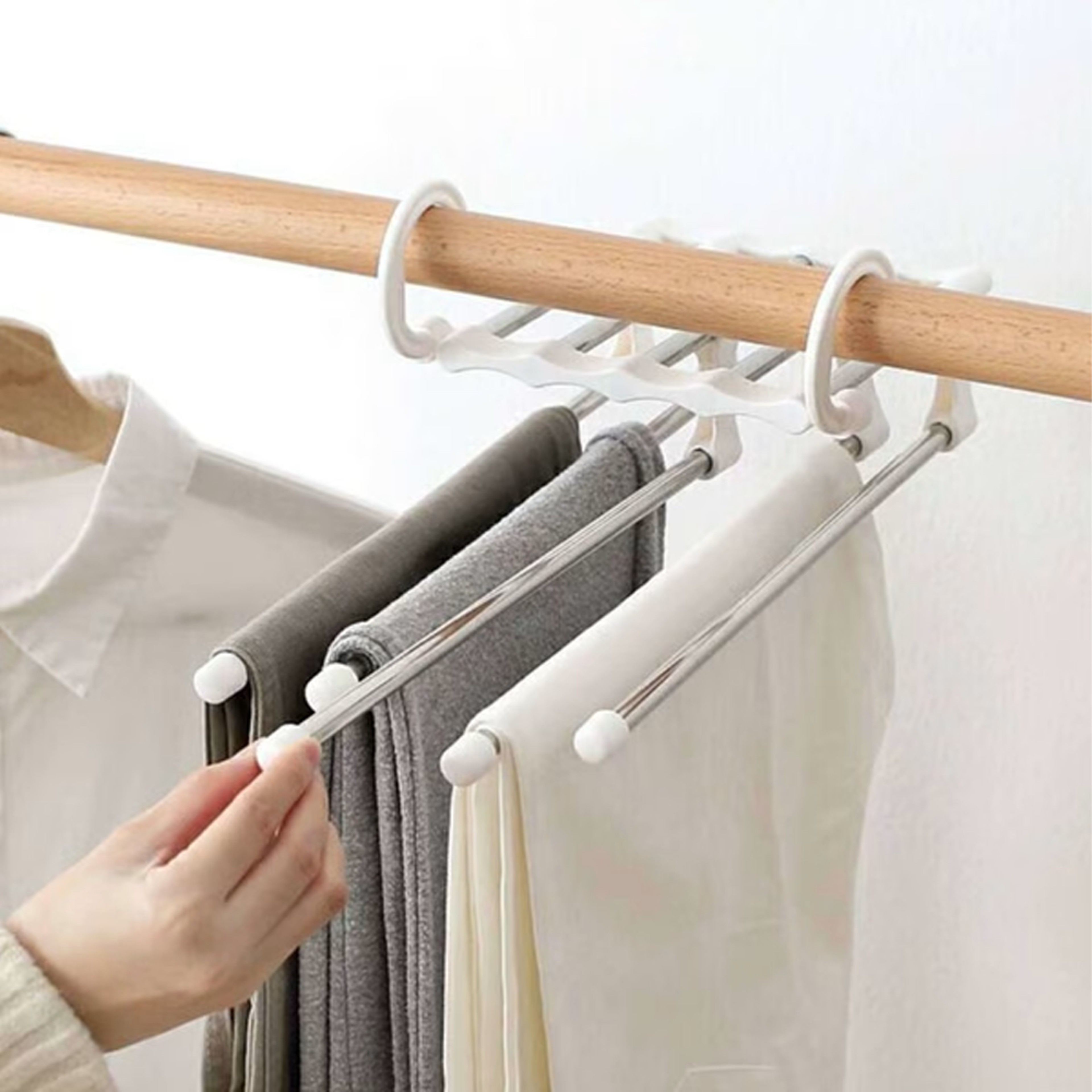 5 Layered Multi-Functional Pant Hanger white