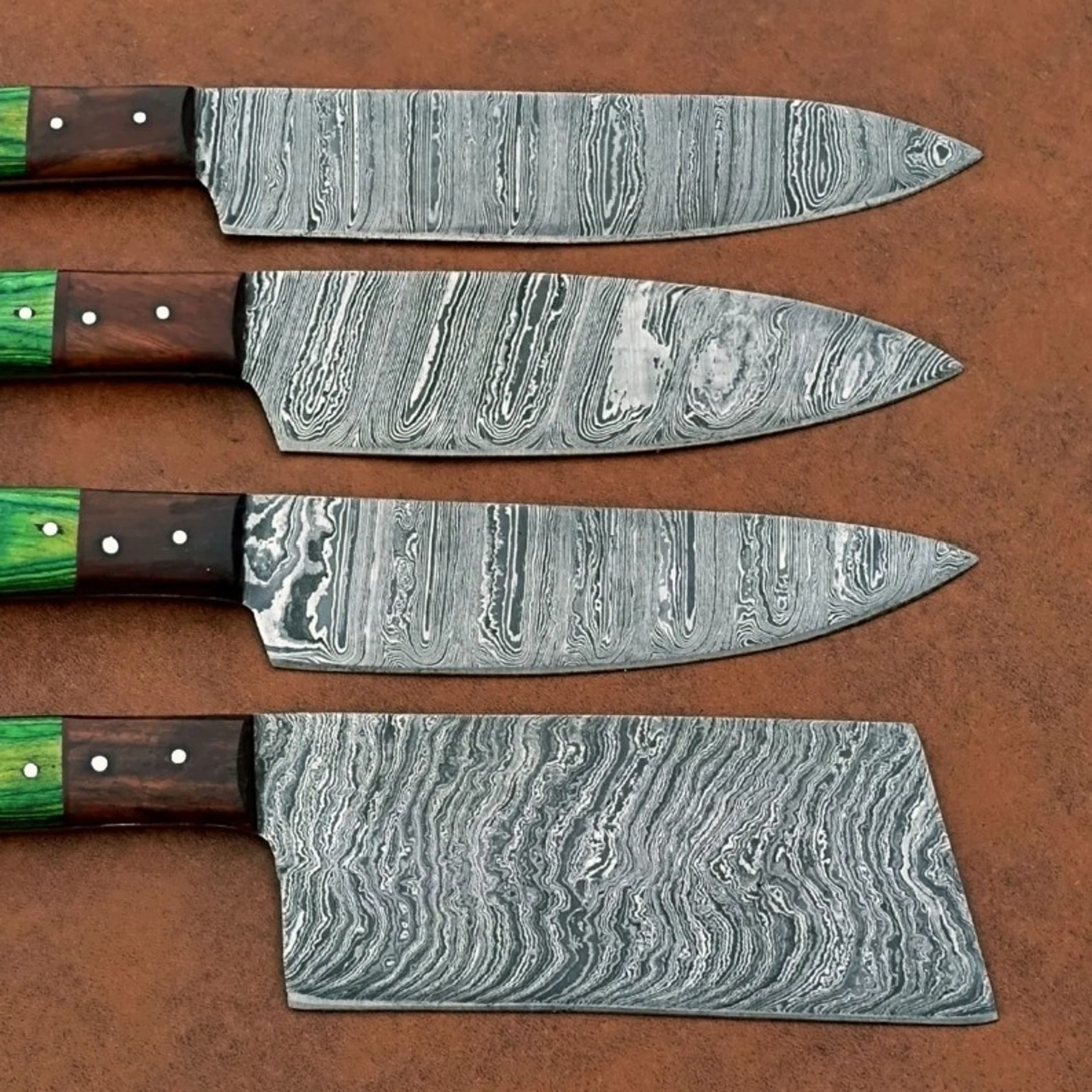 Professional Chef Knives Set Damascus steel Knife sets of 4 PCs – view 4