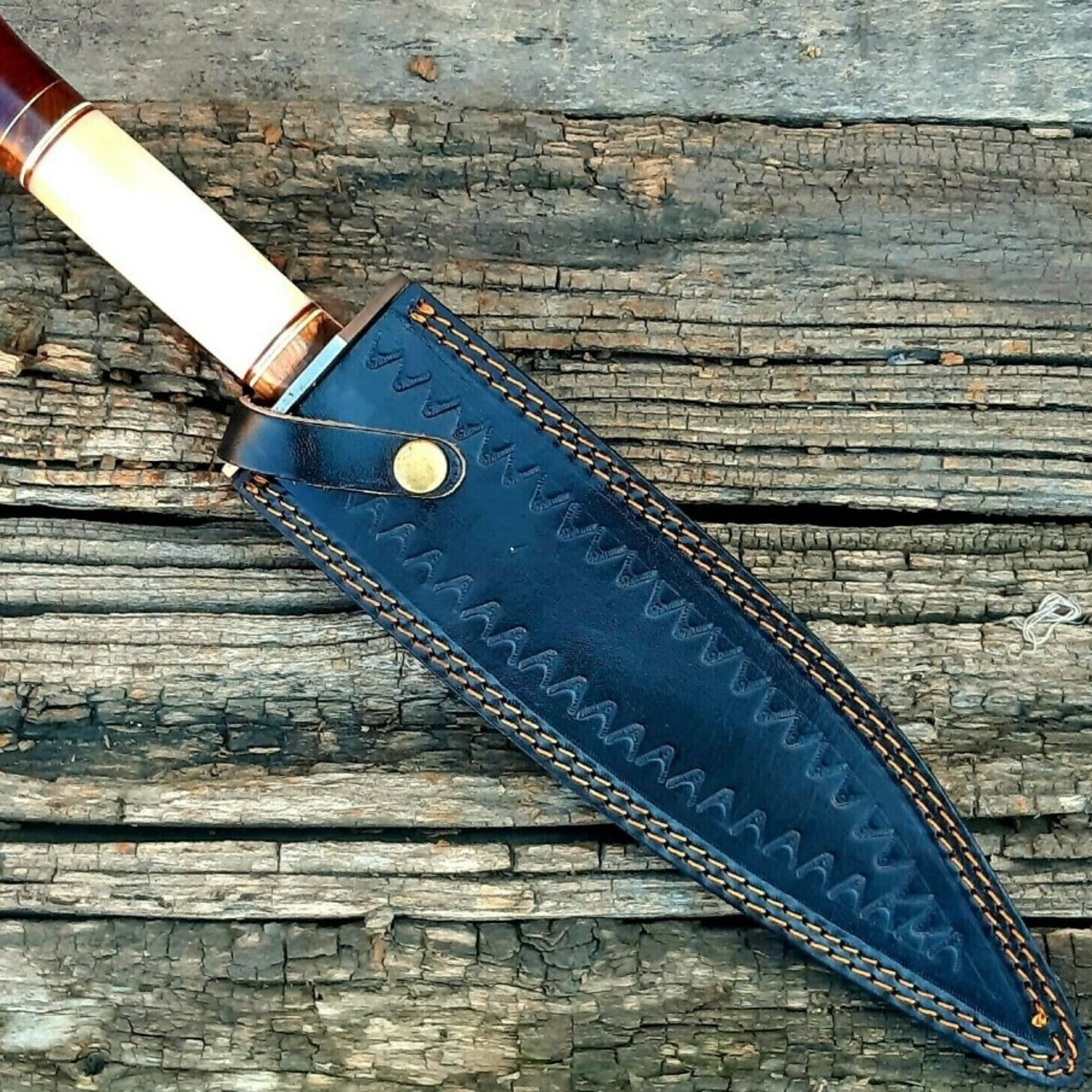 Dagger Knife Custom Handmade Damascus Steel For Hunting – view 3