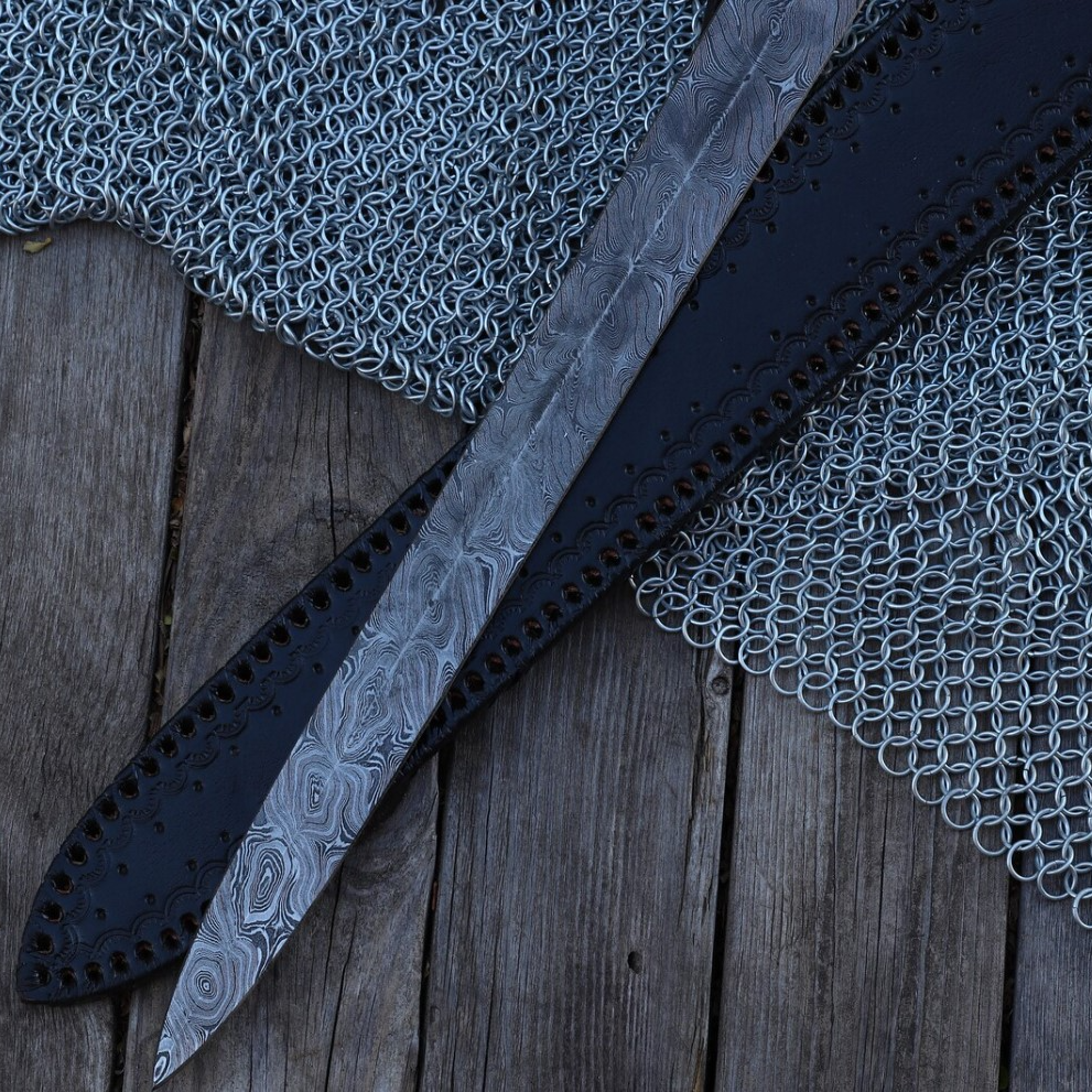 New Horizons Collectible Templar-Style Sword Hand Forged Damascus Steel – view 5