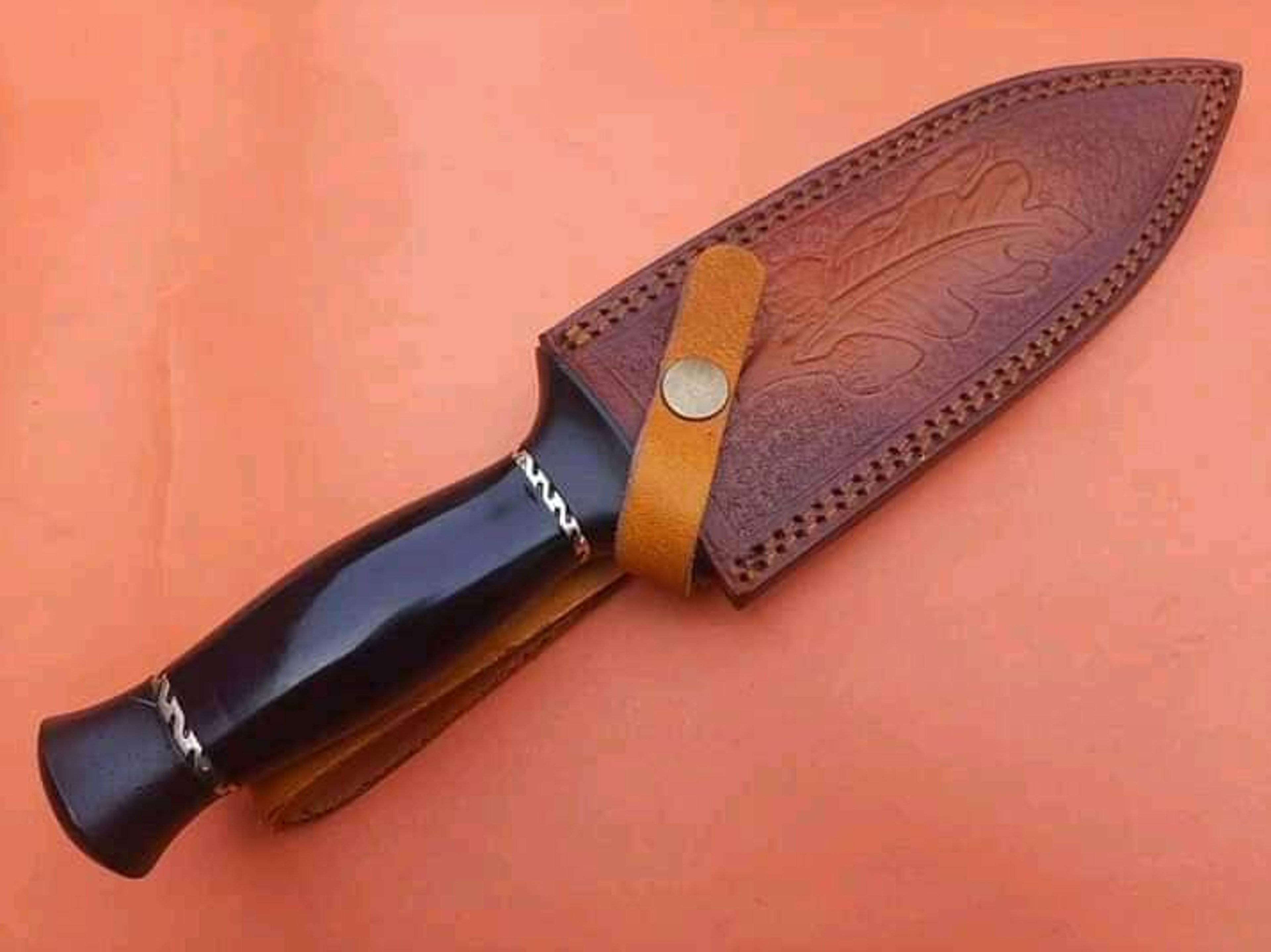 CarbonSteel knife, Hunting knife with sheath, fixed blade Camping knife, Bowie knife, Handmade Knives, Gifts For Men – view 2