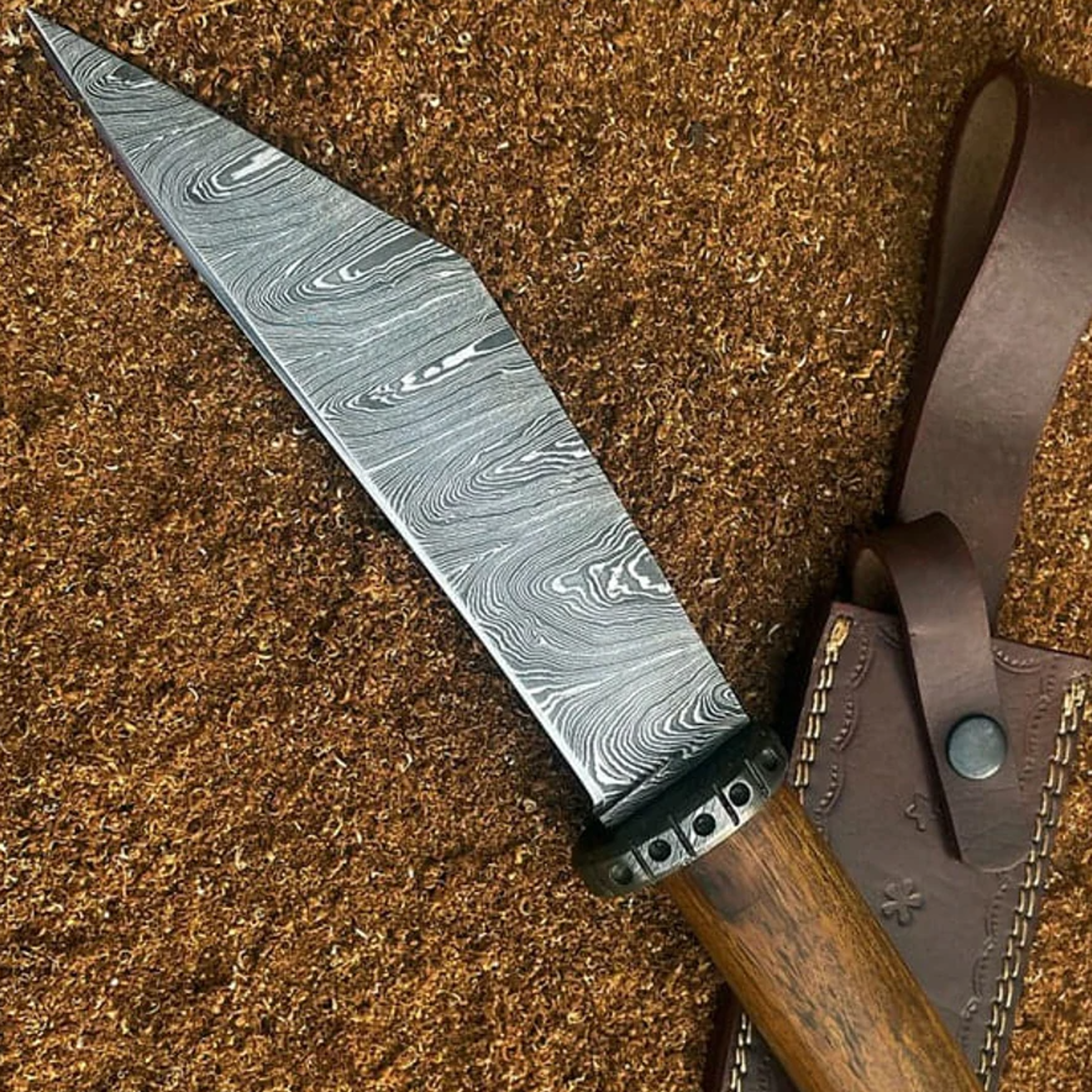 Medieval Viking Damascus Knife Damascus Hunting Knifepng