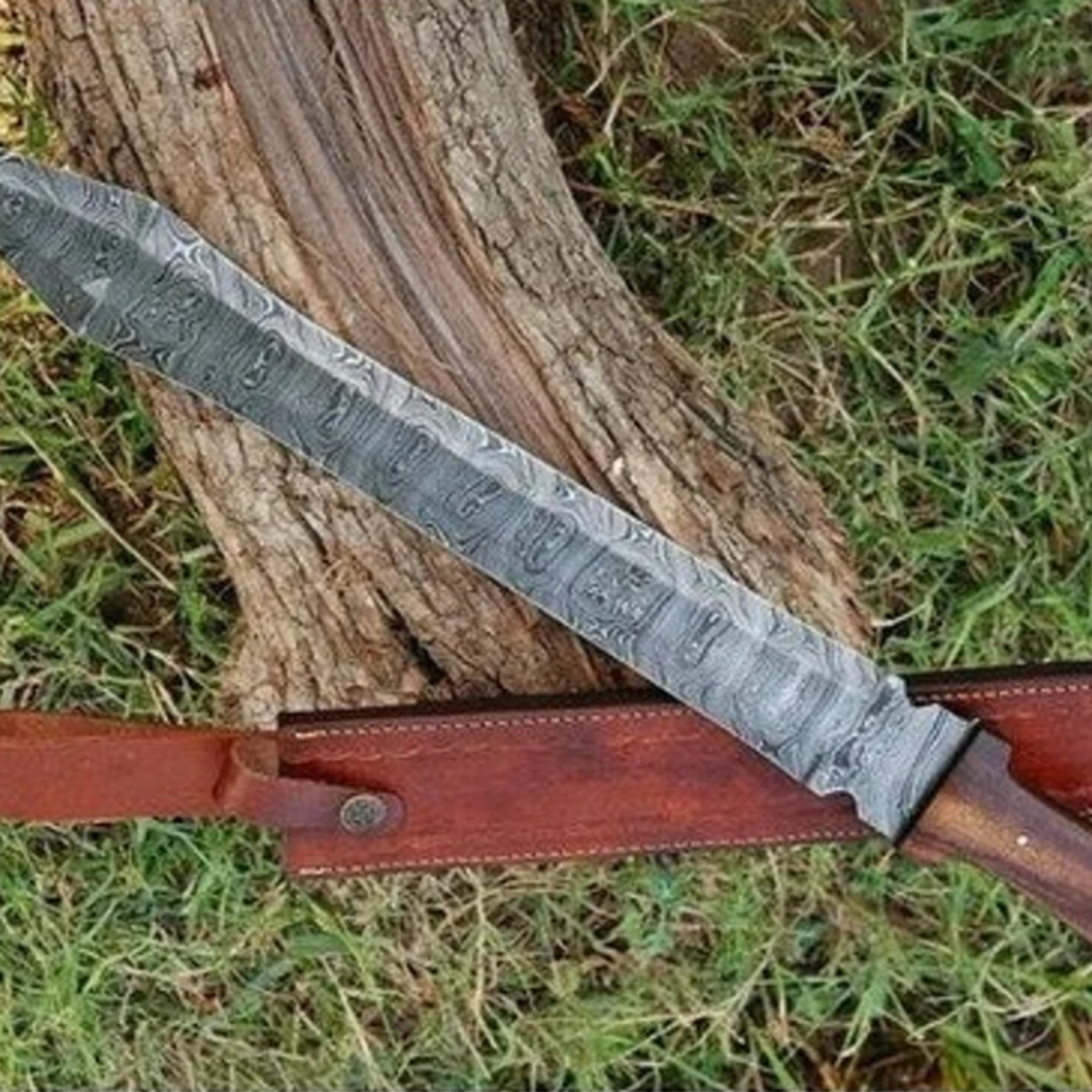 Custom-made Damacsus Sword, Full Tang Damascus Sword, Double Edge – view 1