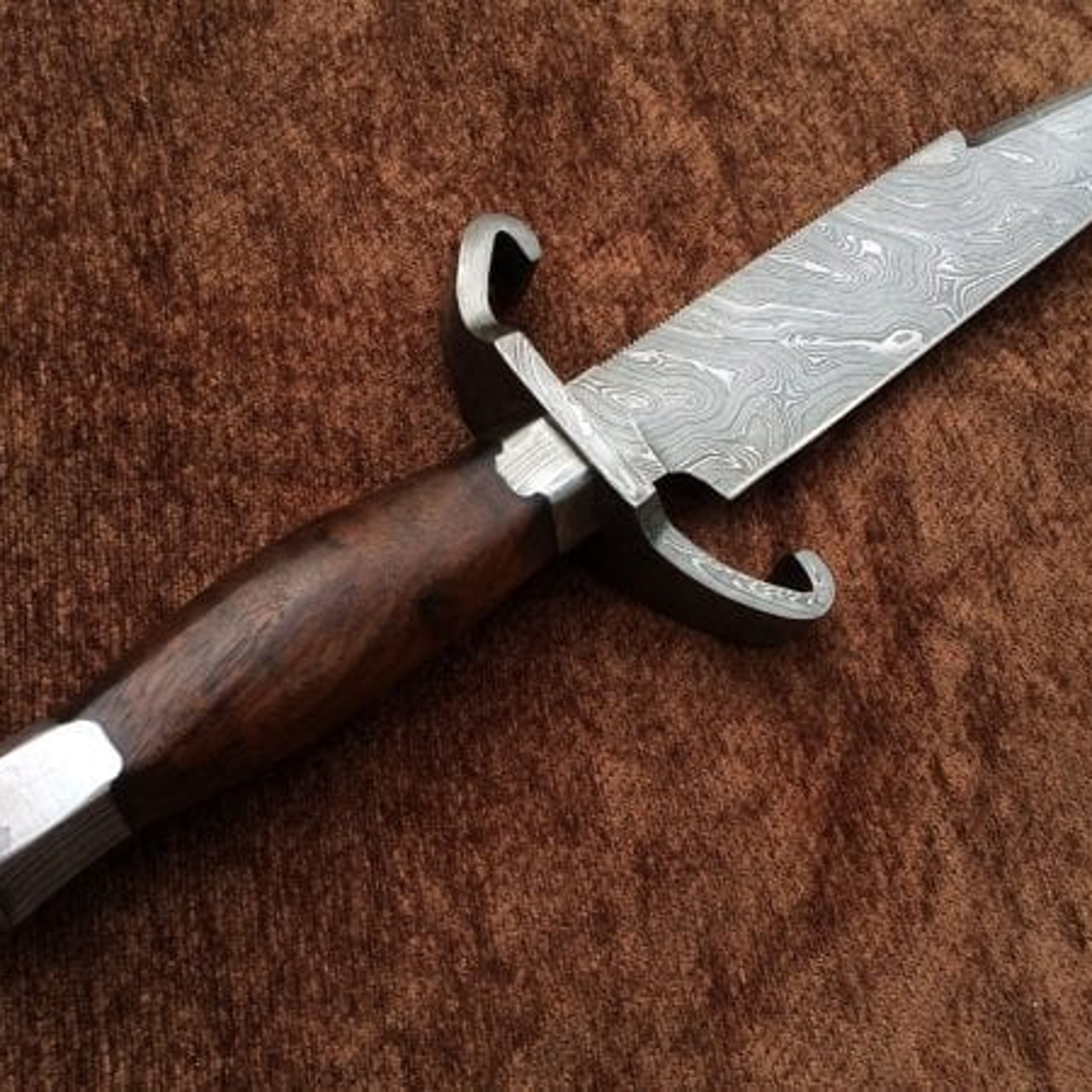 Damascus Bowie Hunting Knife