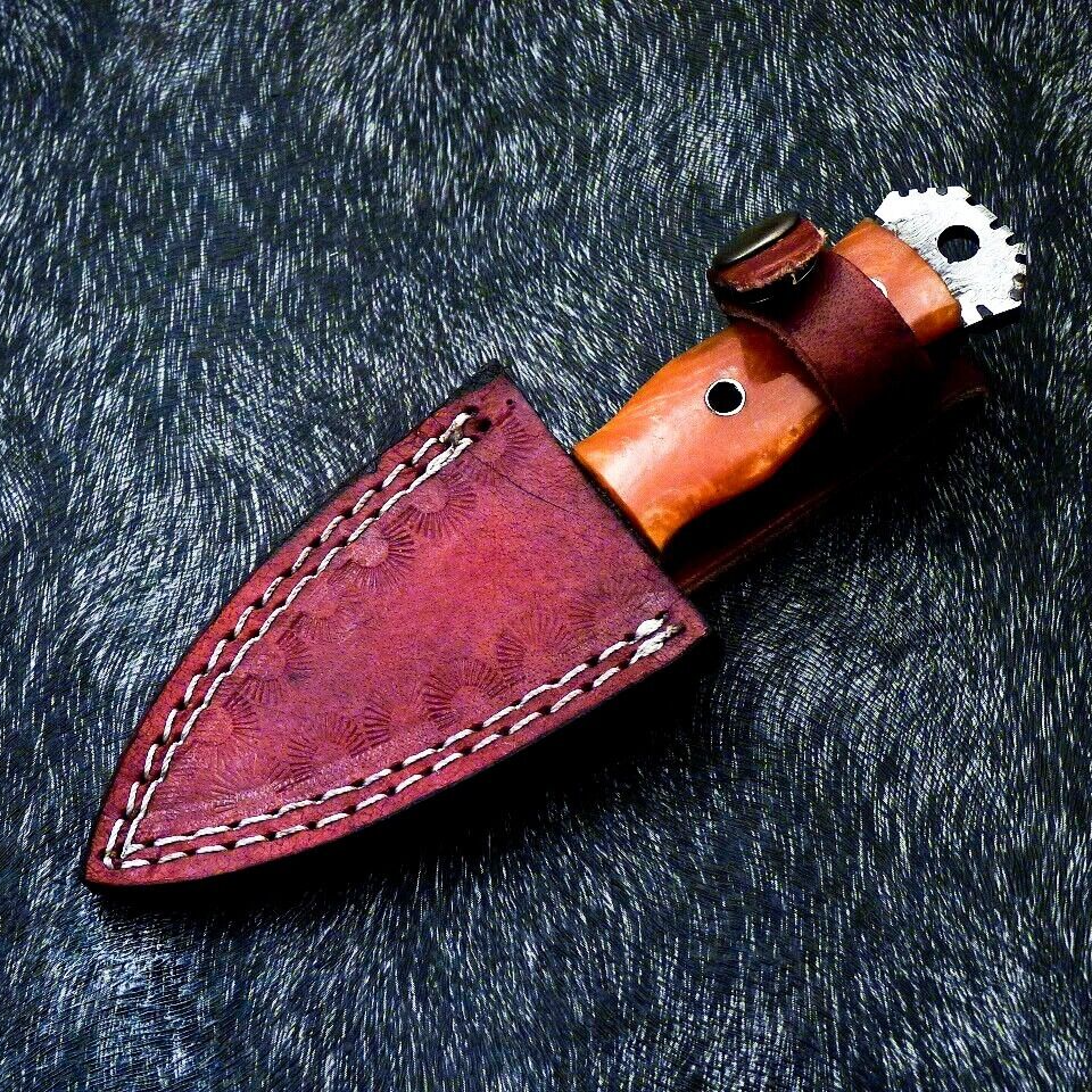 Hand Made Damascus Full Tang Dagger Hunting Knife – view 3