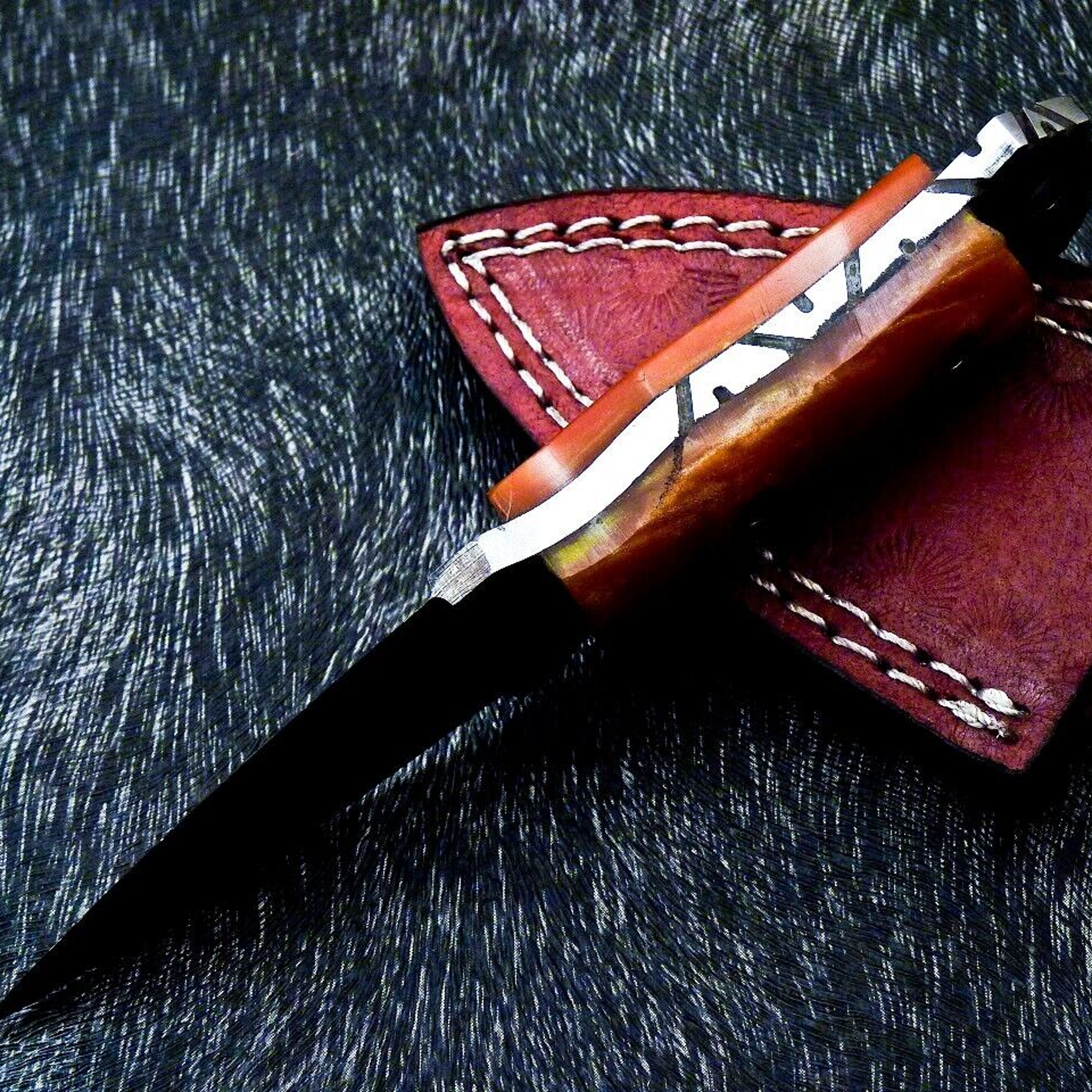 Hand Made Damascus Full Tang Dagger Hunting Knife – view 4