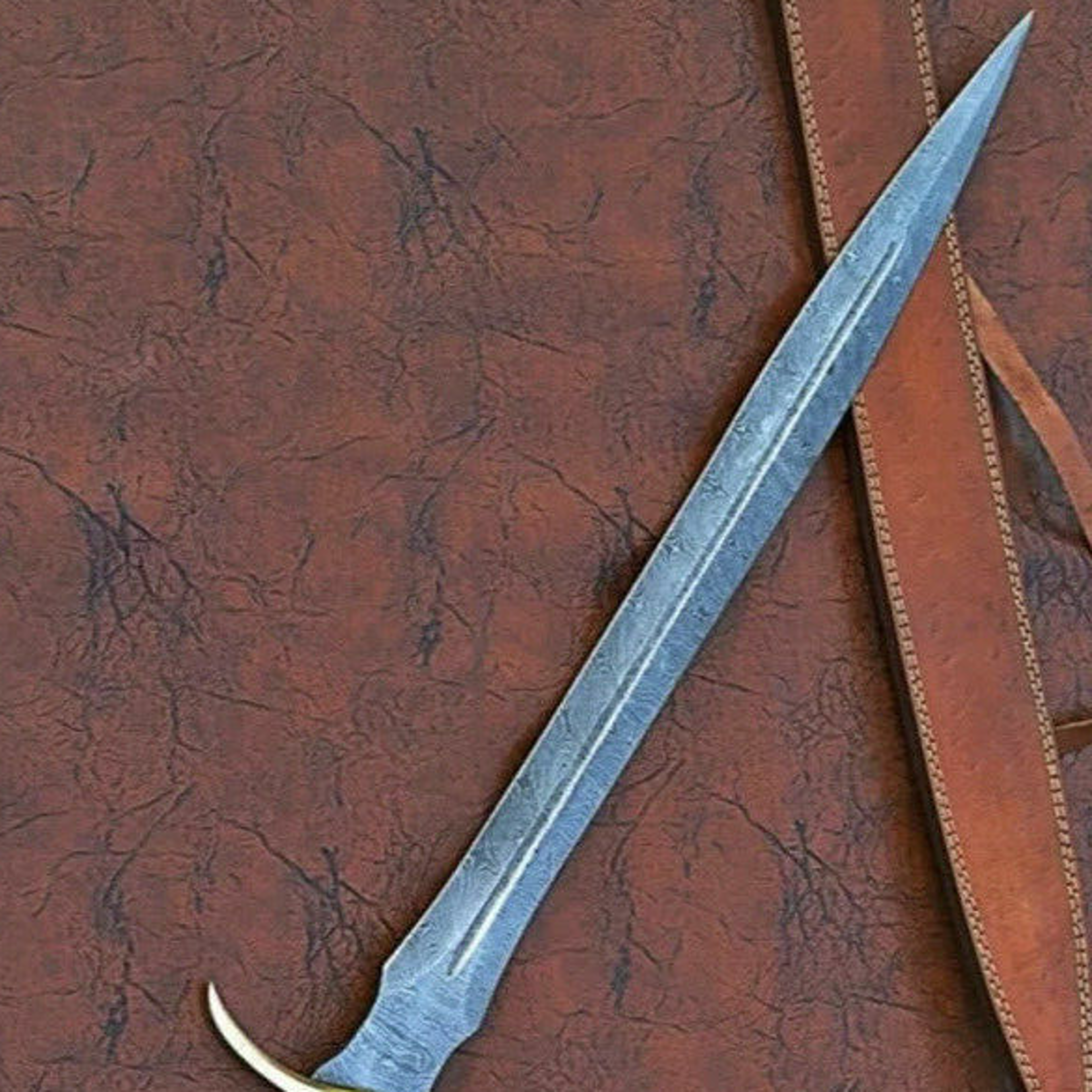 Handmade forged damascus steel viking sword near me in alaskajpg