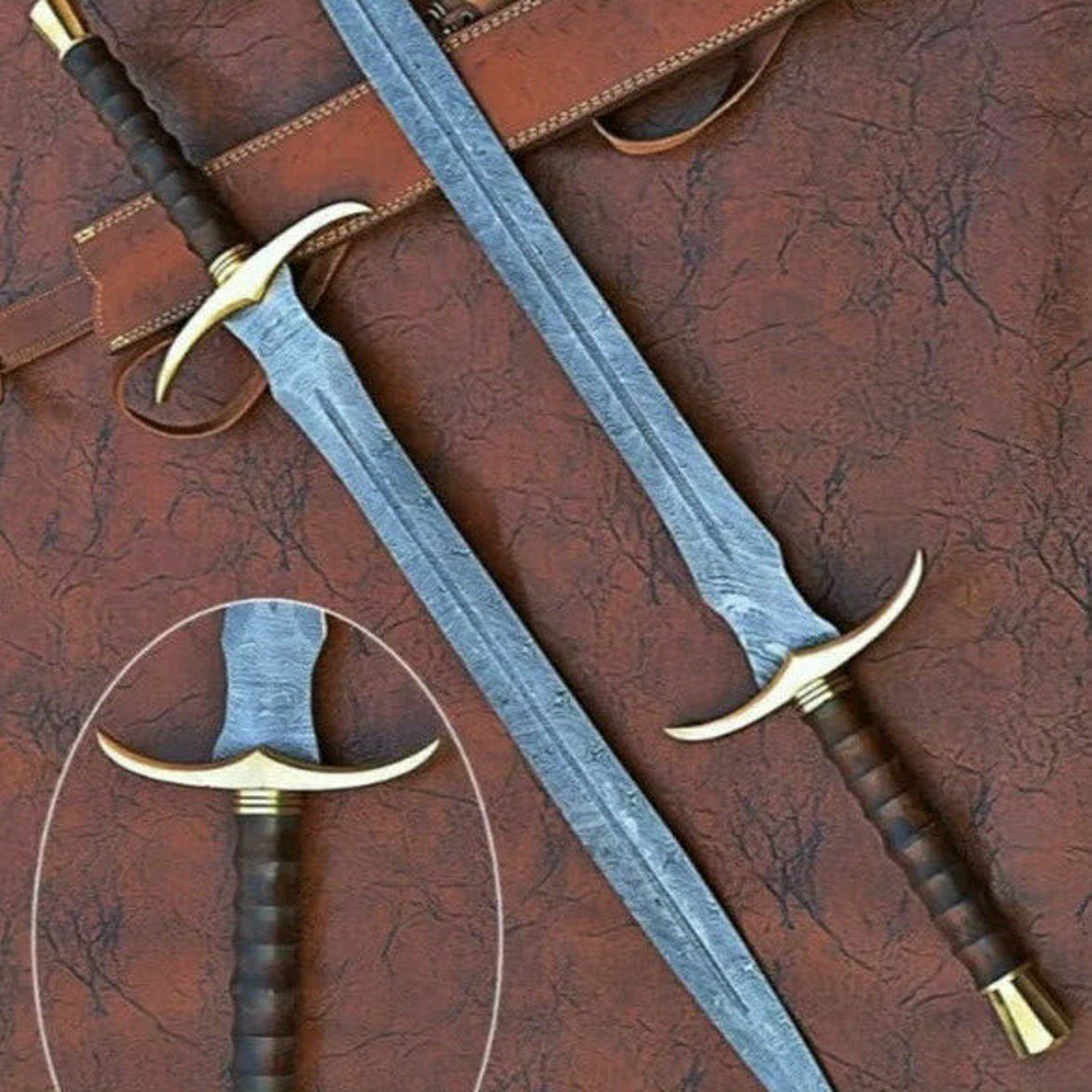 Handmade forged damascus steel viking sword near me in californiajpg