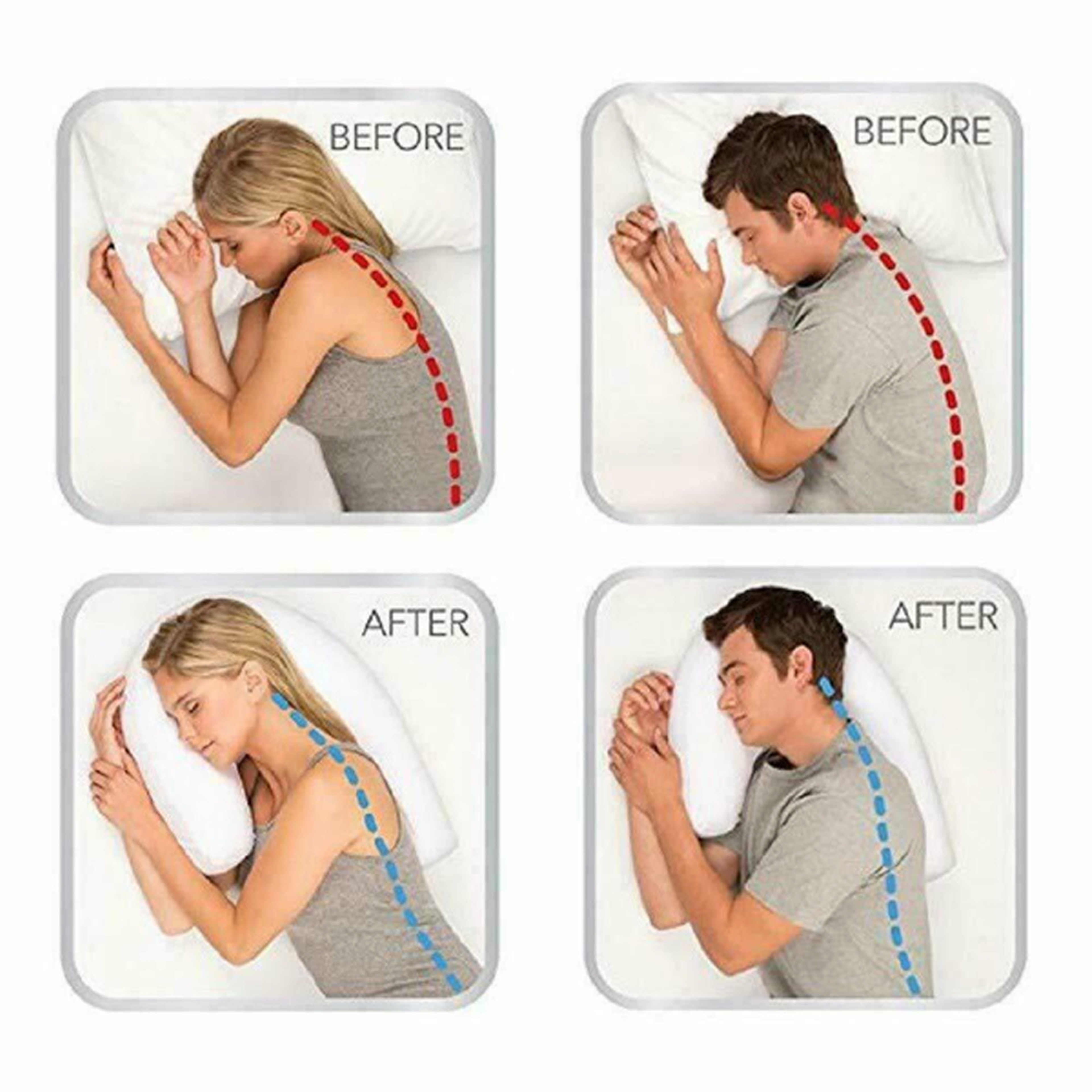 Side Sleeper Pillow To Reduce Ear Compression | Posture-Friendly Pillow Aids Peaceful Sleep | Ergonomic Soft Pillow – view 3