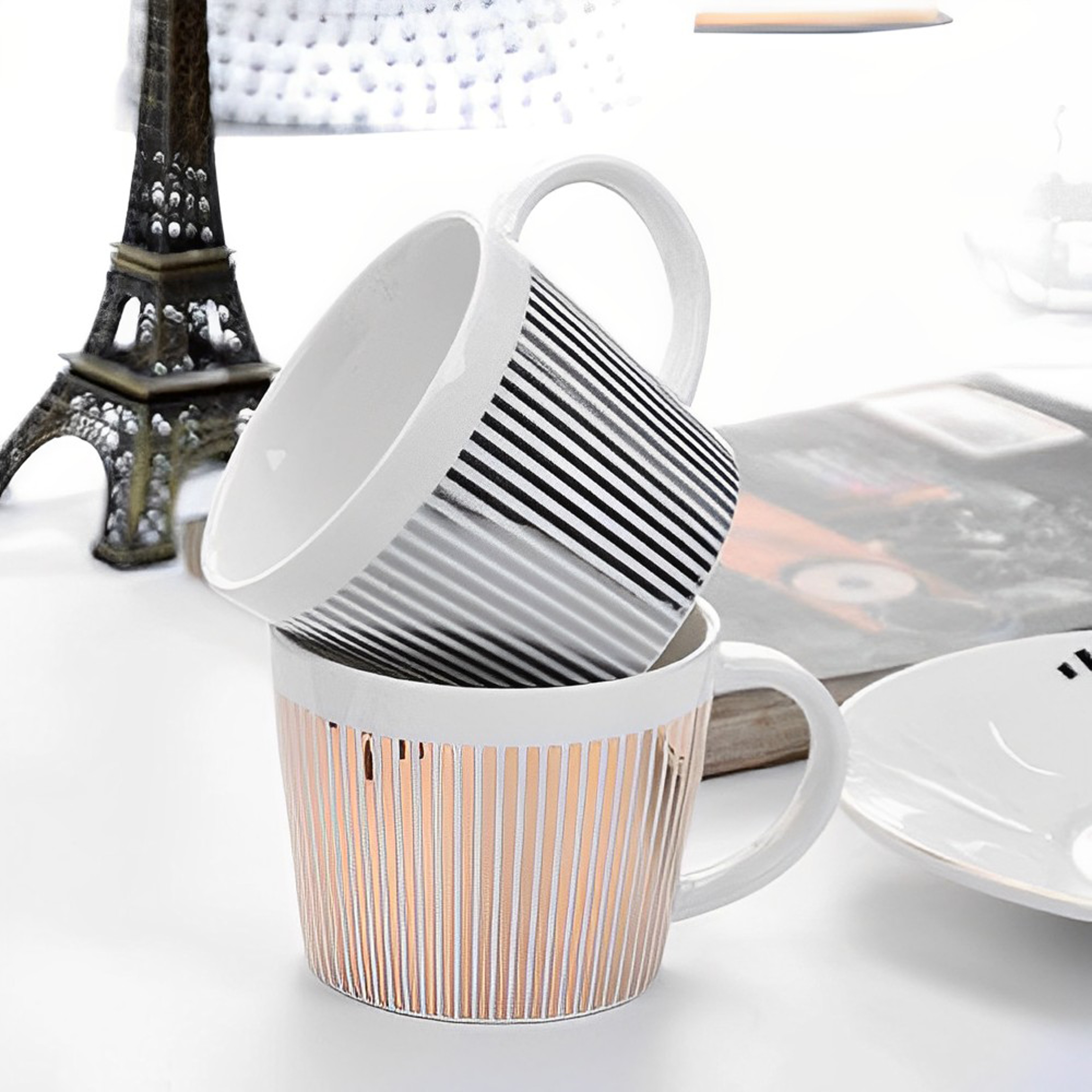 Elegant Looki5ng Anamorphic Cup and Saucer for Tea Time