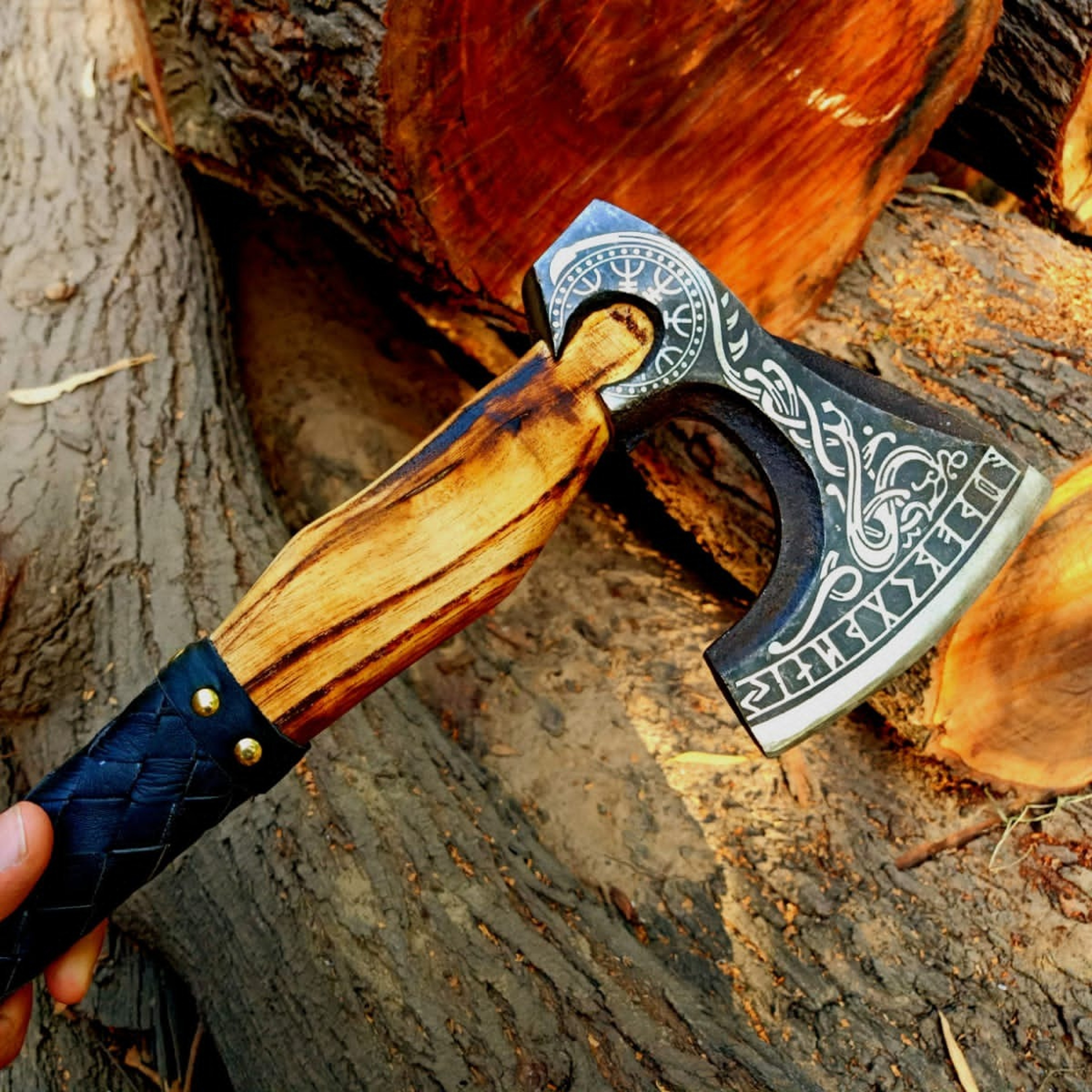 Hand-Forged Viking Axe – Custom Battle-Ready Design – view 1