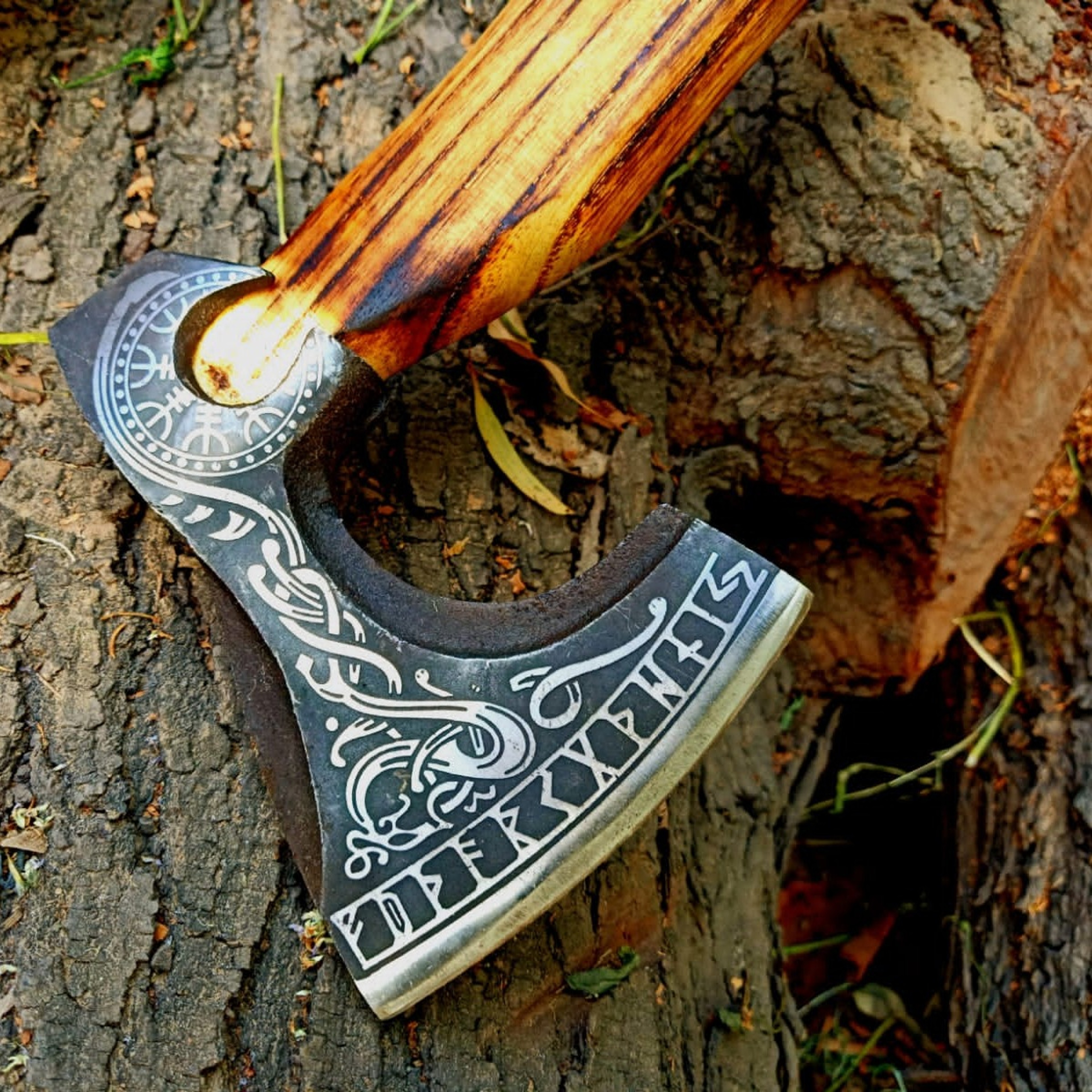 Hand-Forged Viking Axe – Custom Battle-Ready Design – view 2