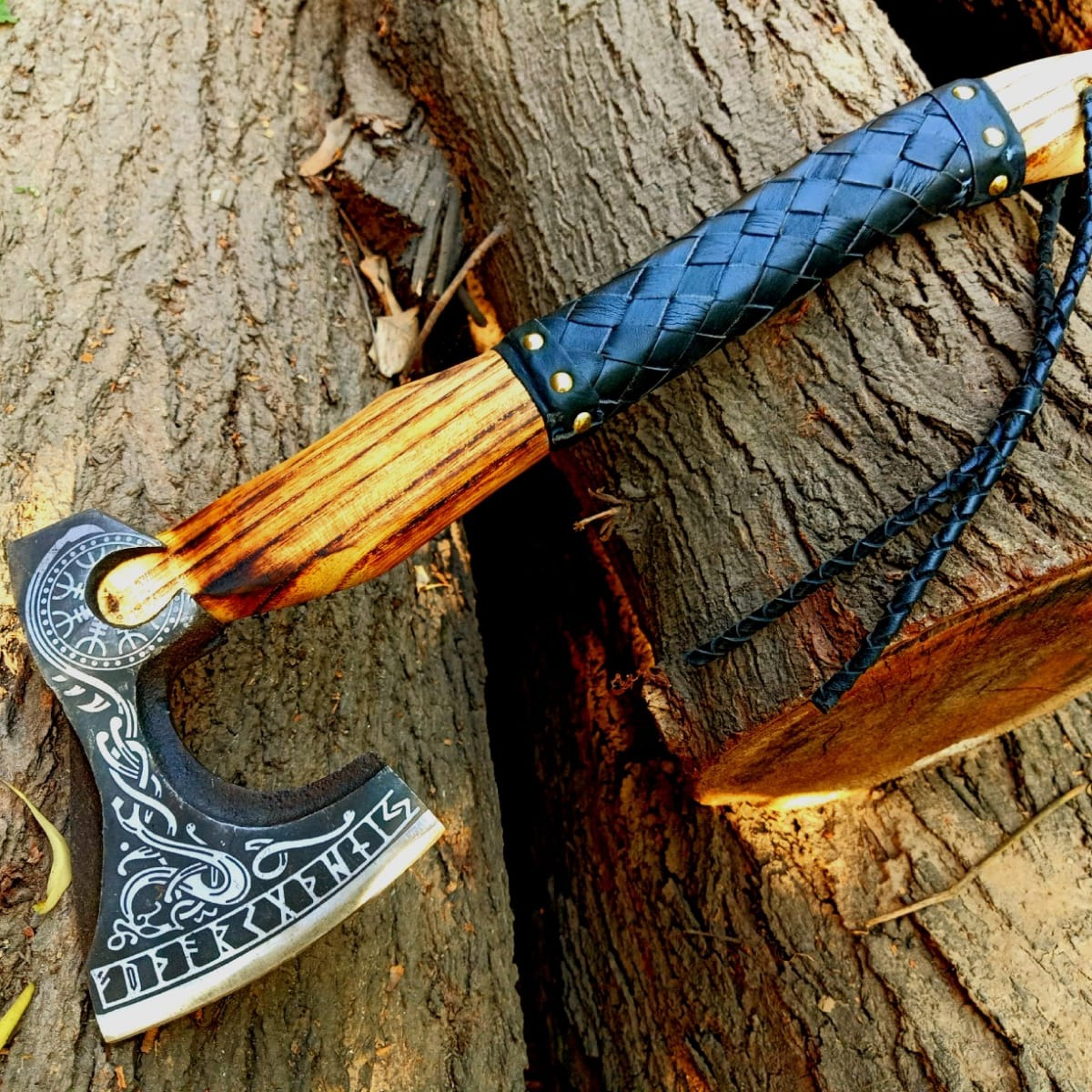 Hand-Forged Viking Axe – Custom Battle-Ready Design – view 4
