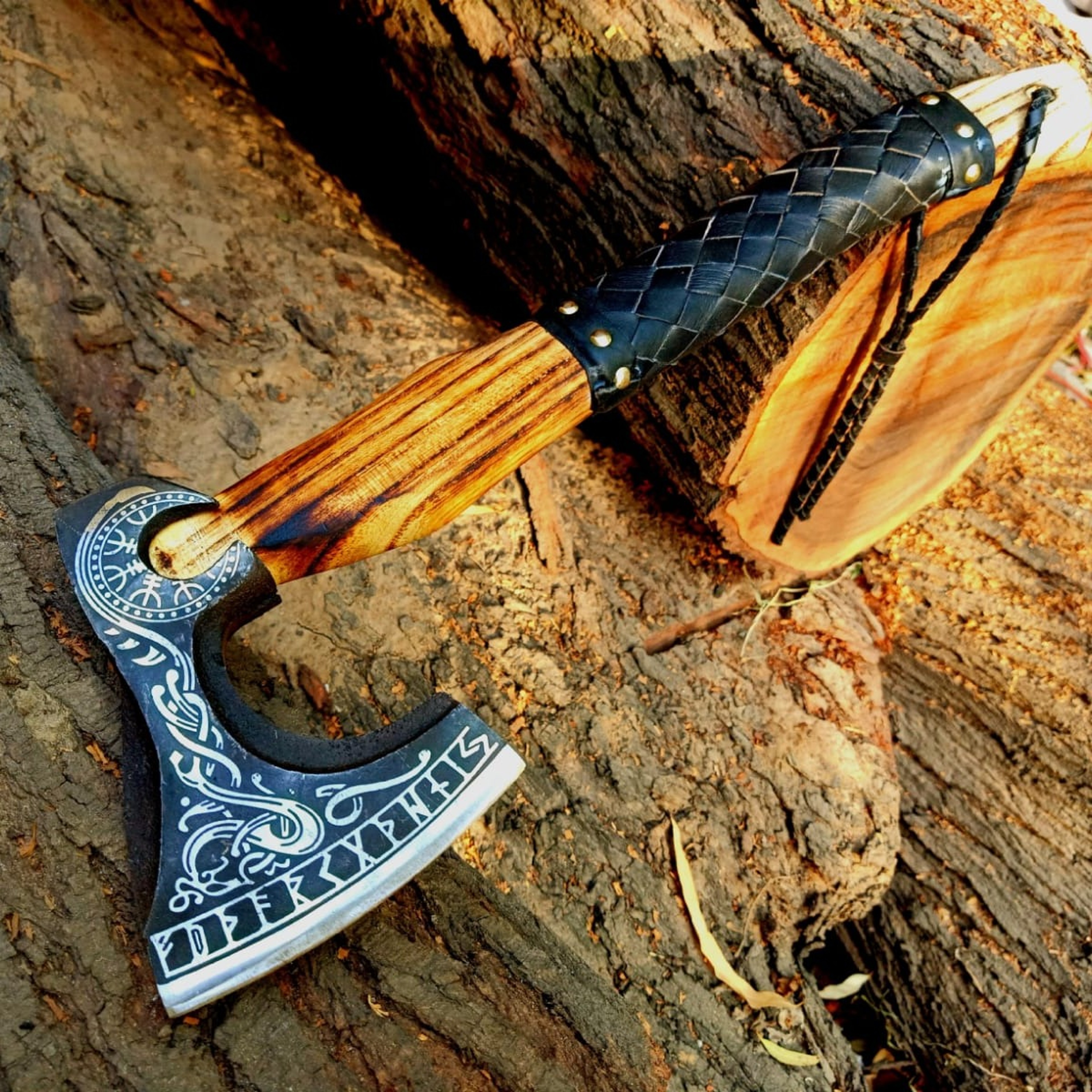 Hand-Forged Viking Axe – Custom Battle-Ready Design – view 7