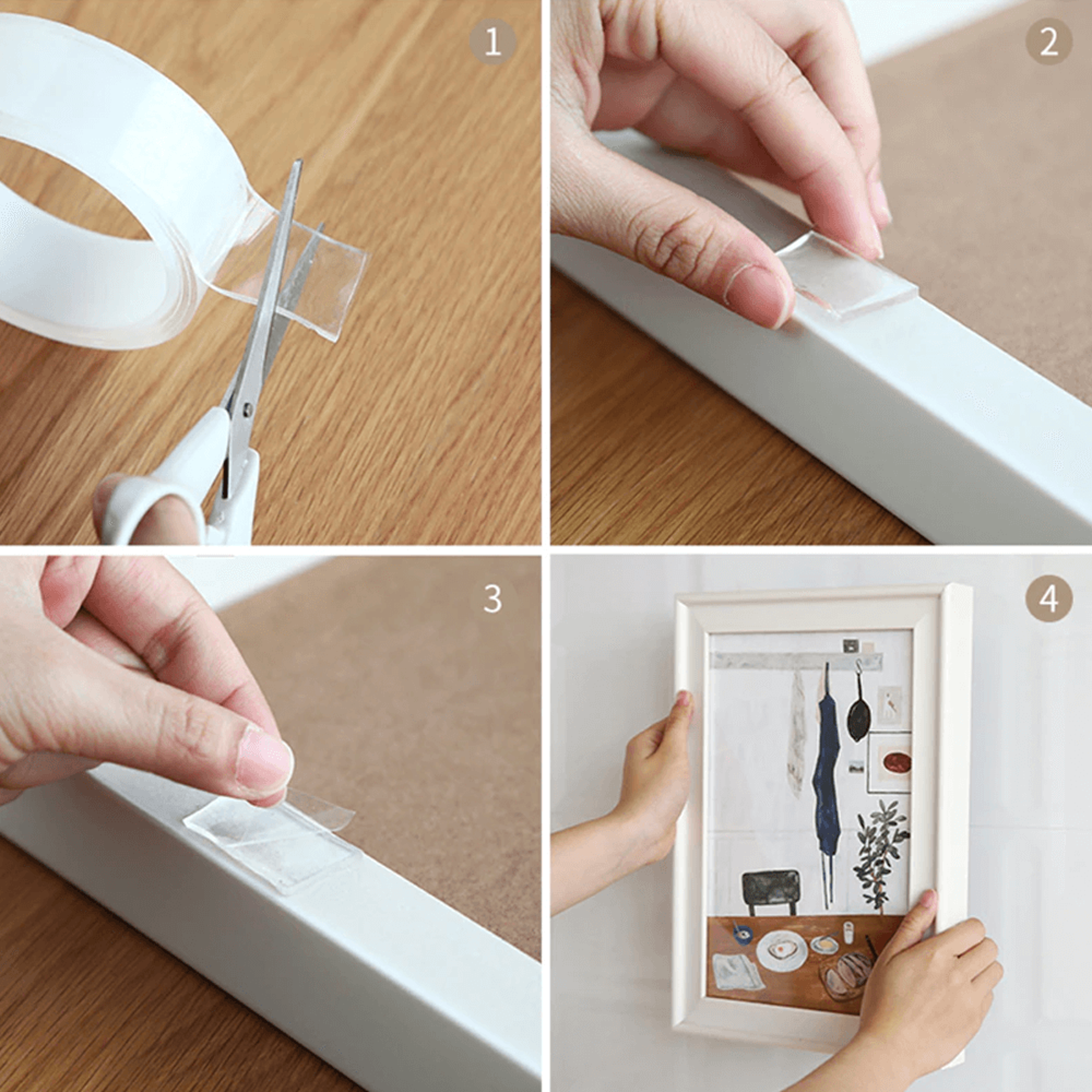 Mess-Free Adhesive Nano Magic Tape - Waterproof, Heavy-Duty, Double-Sided, and Reusable, for Different Tasks – view 2