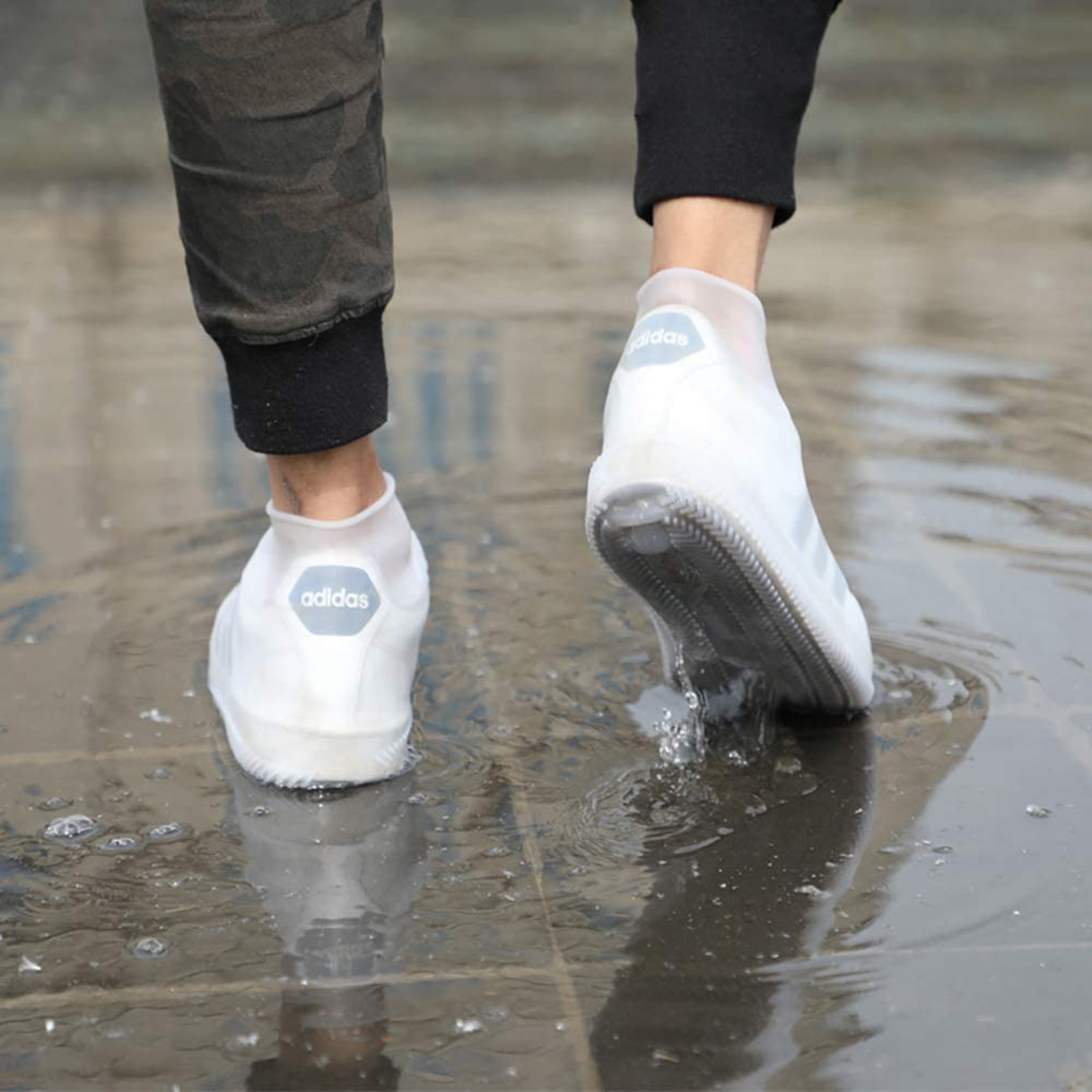 Non-Slip Reusable Boot Shoes Covers White