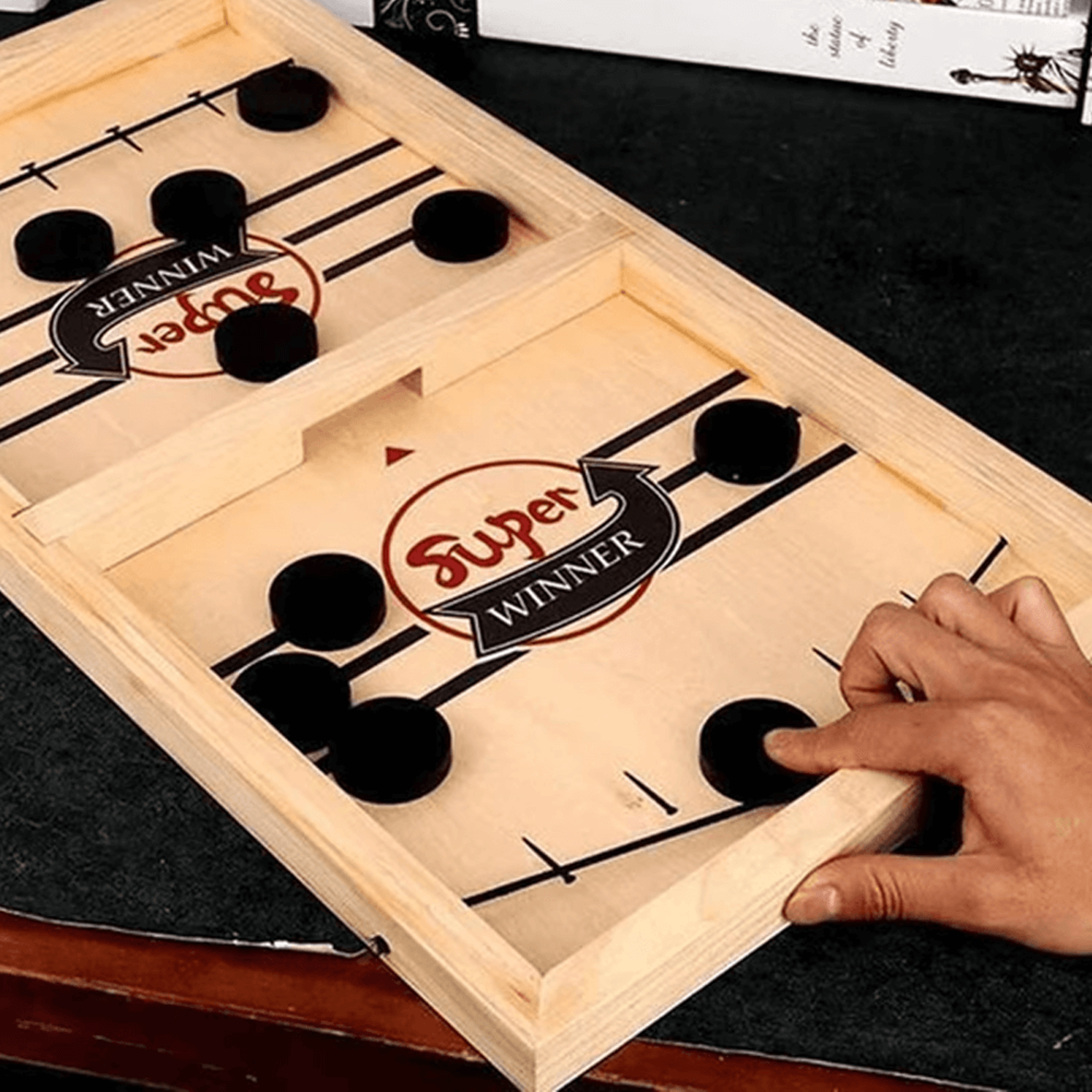 Family Fun & Anti-Anxiety Wooden Slingshot Puck Game 1