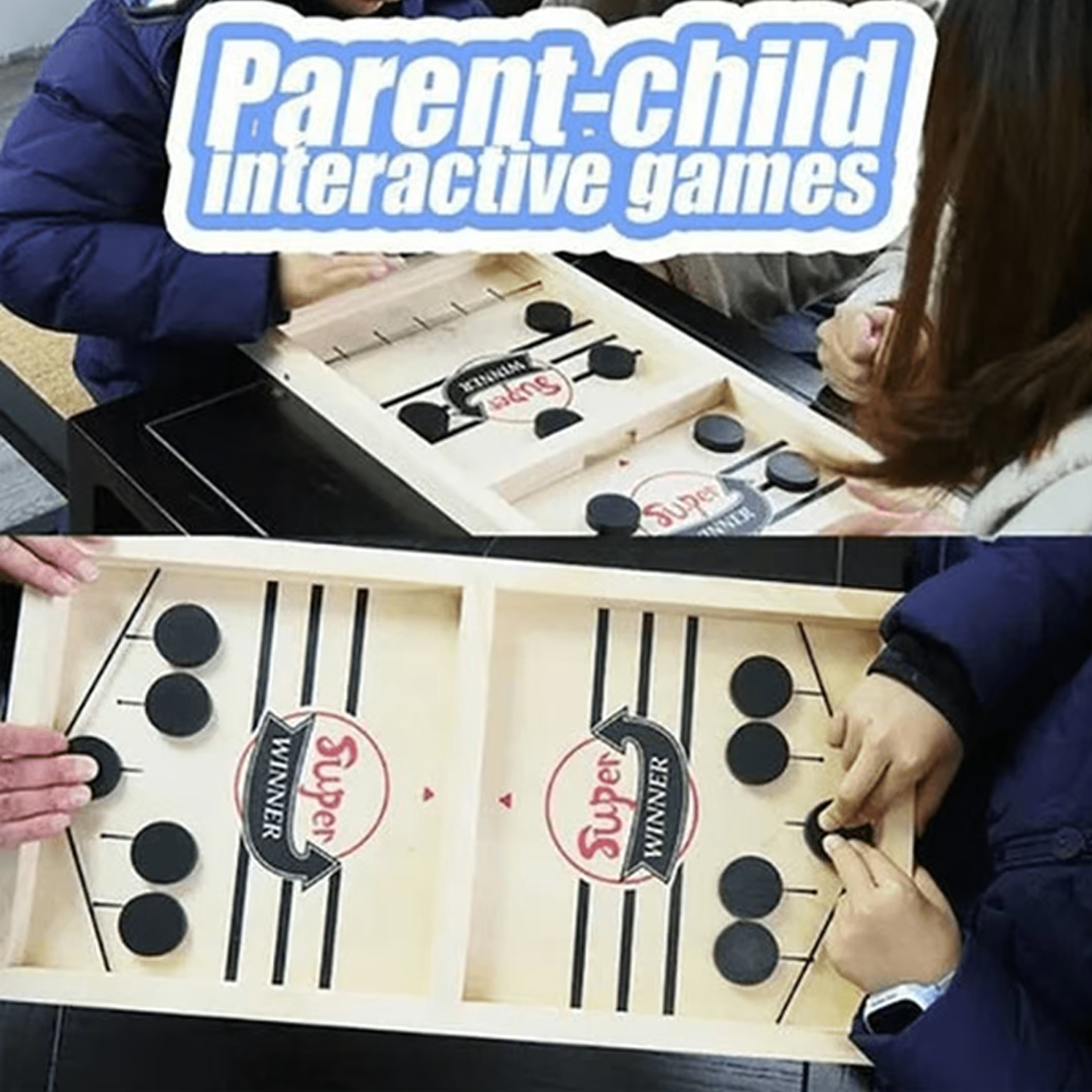 Family Fun & Anti-Anxiety Wooden Slingshot Puck Game 3