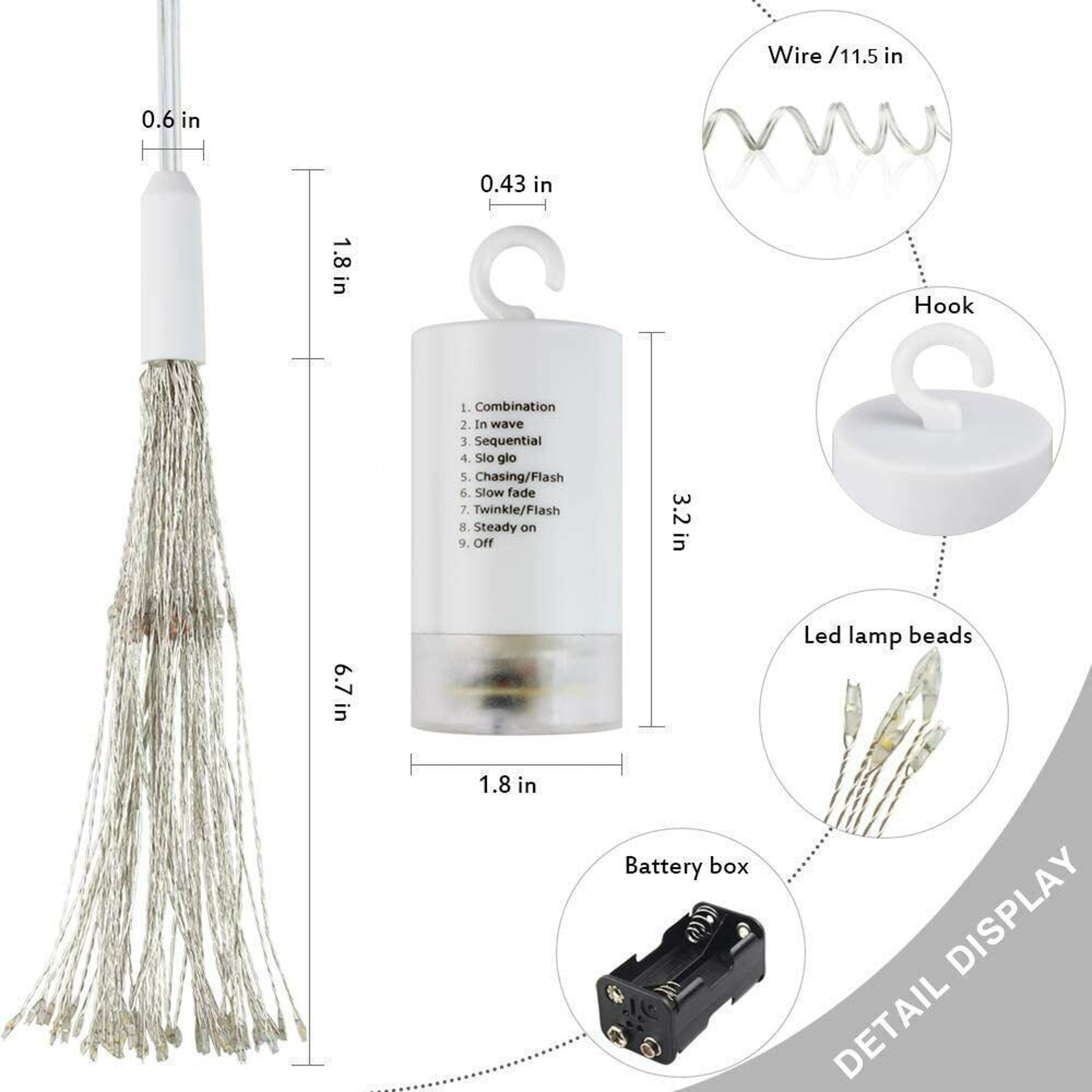 Sparkling 8-Mode Firework Lights: 150 Lights & 8 Adjustable Brightness Levels – view 2