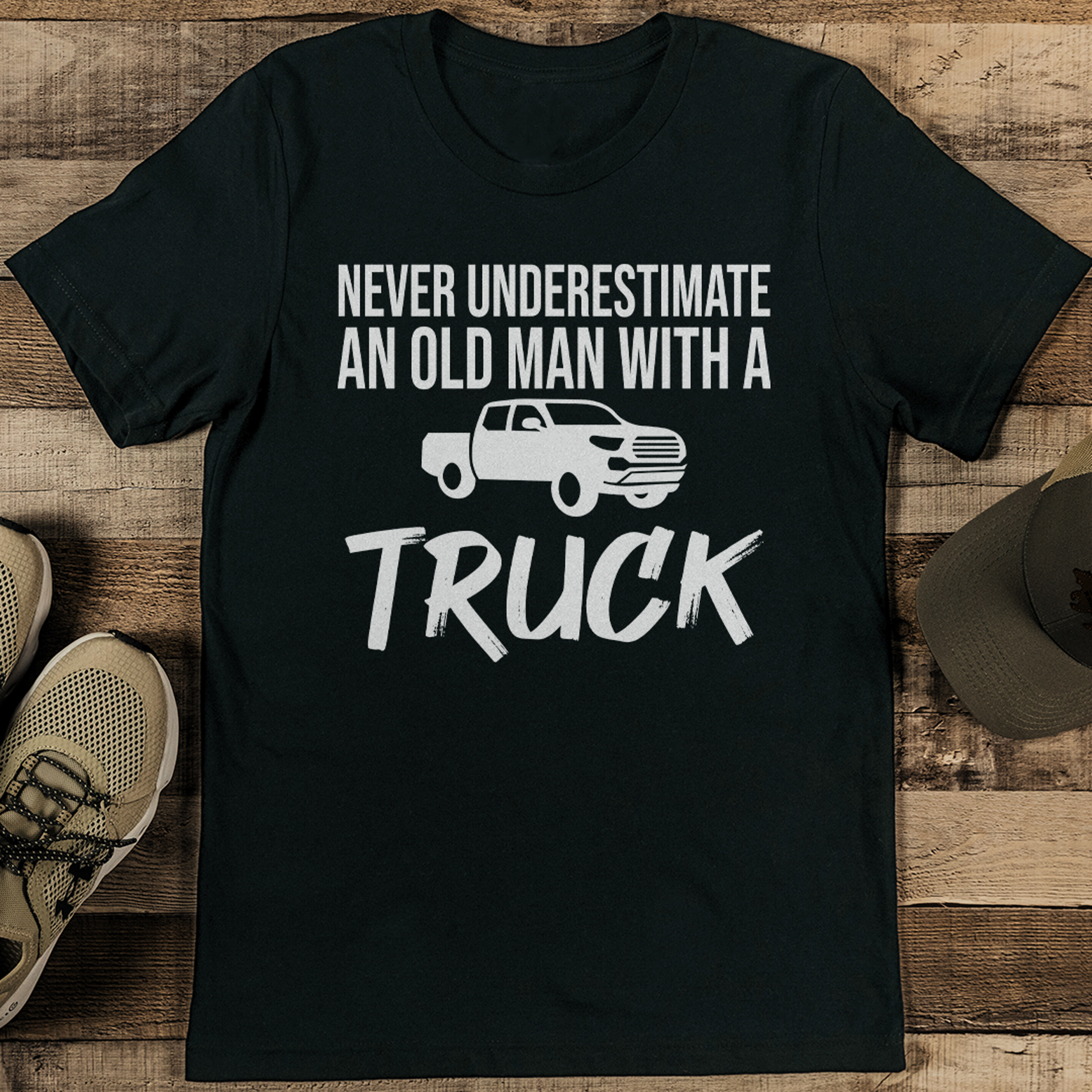 Never Underestimate An Old Man With A Truck Tee – view 3