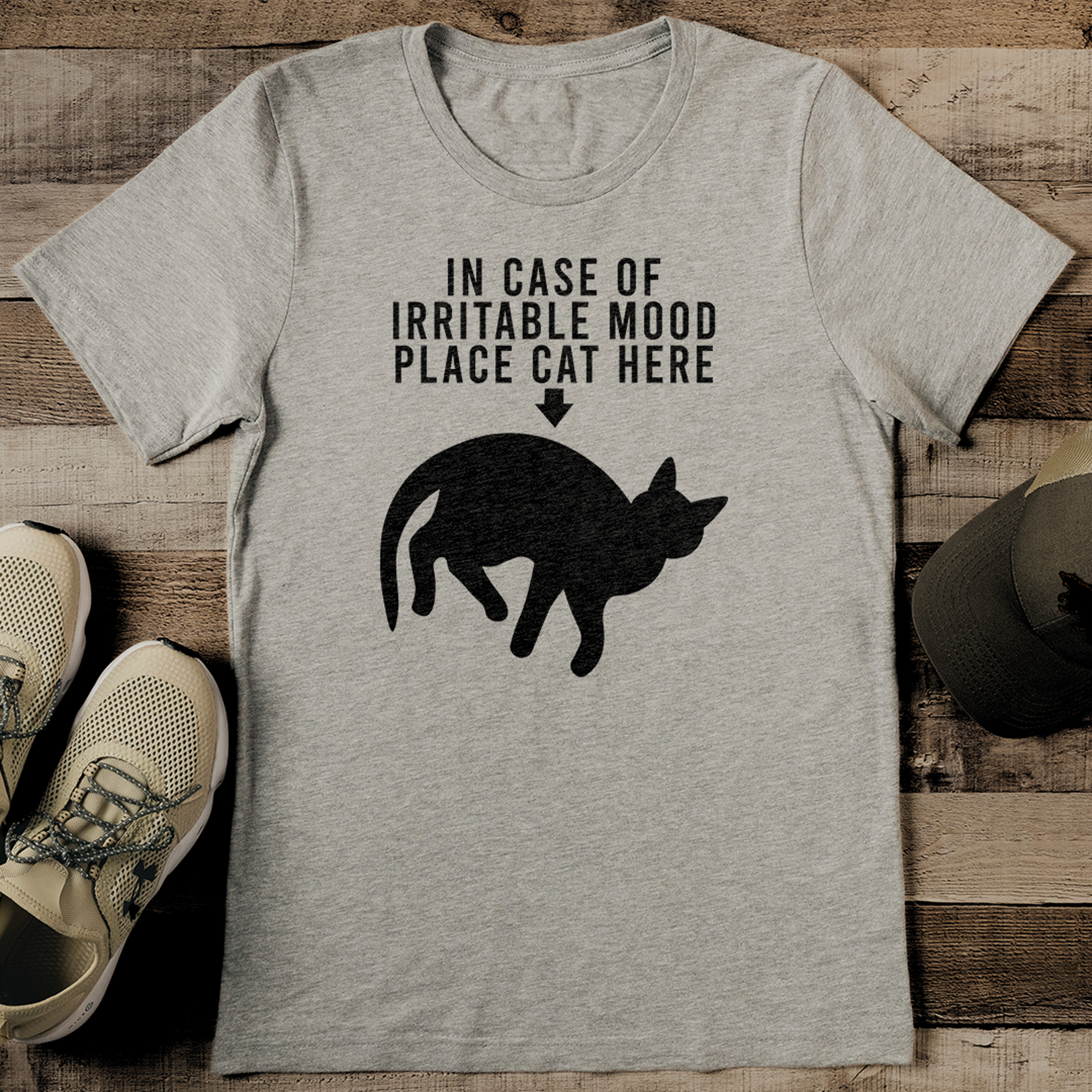In Case Of Irritable Mood place Cat here Tee – view 3
