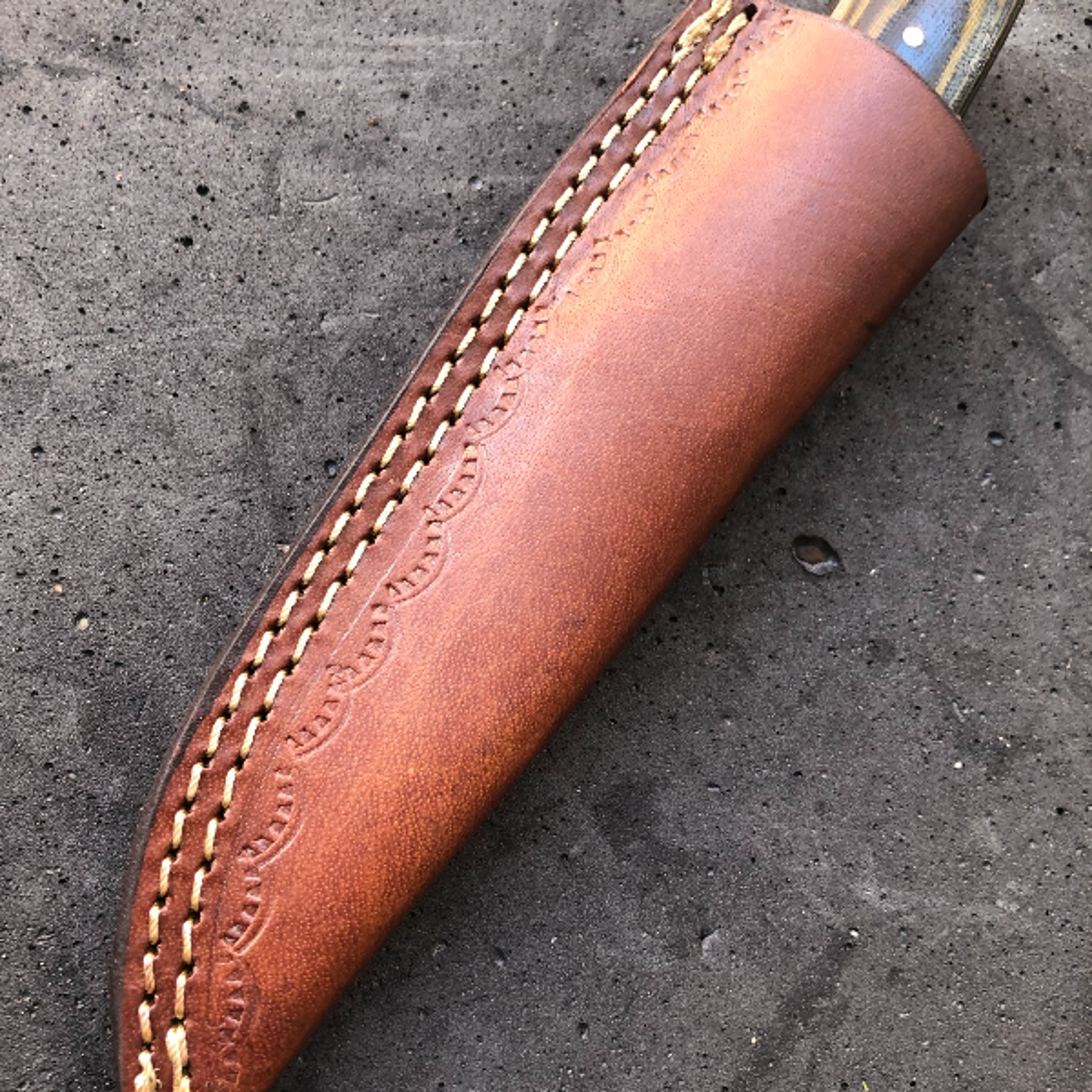 Customize D2 steel 12 inches hunting knife micarta handel with pure leather sheath – view 4