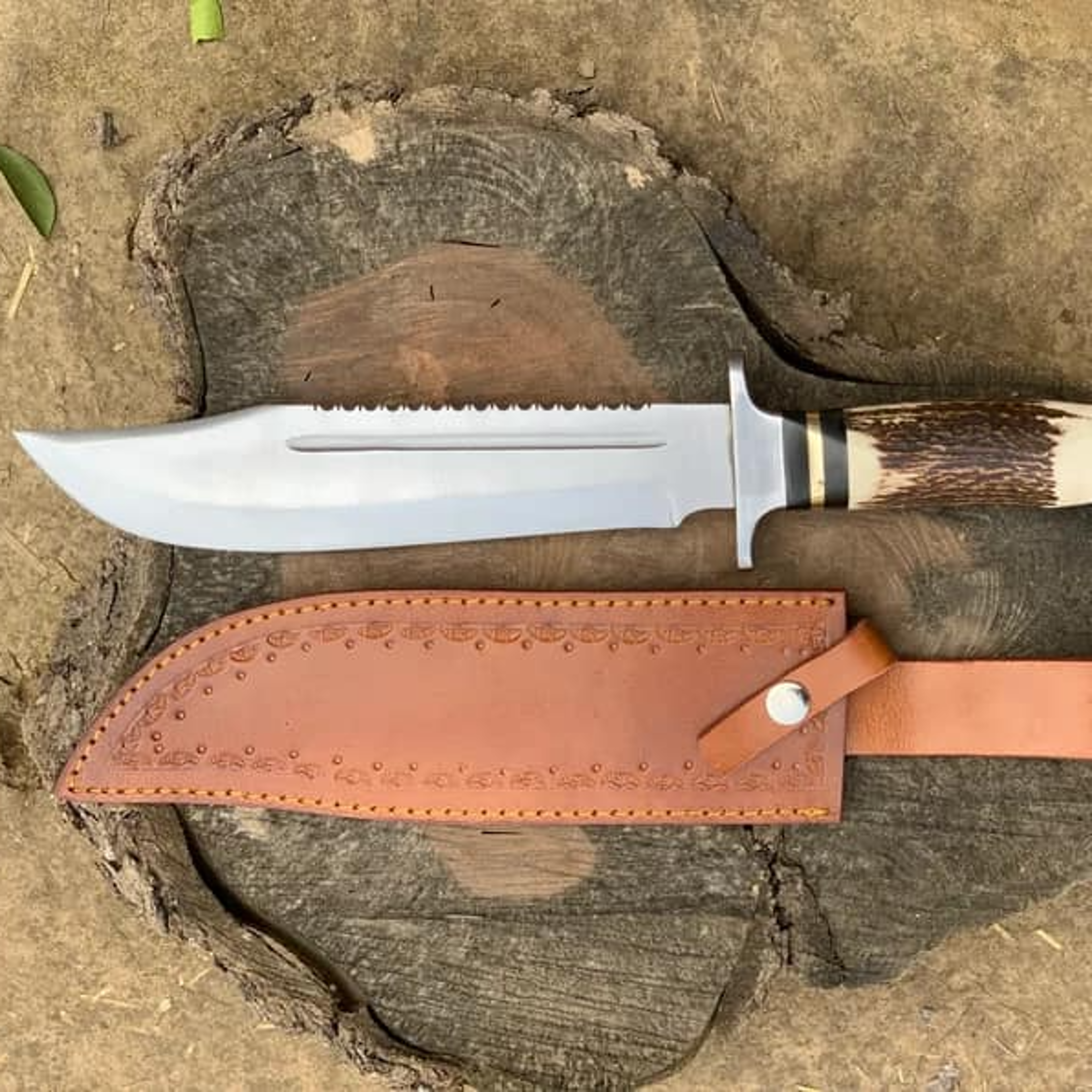 Custom handmade Beautiful Bowie knife with pure leather Sheath,Gift for him,Gift – view 2