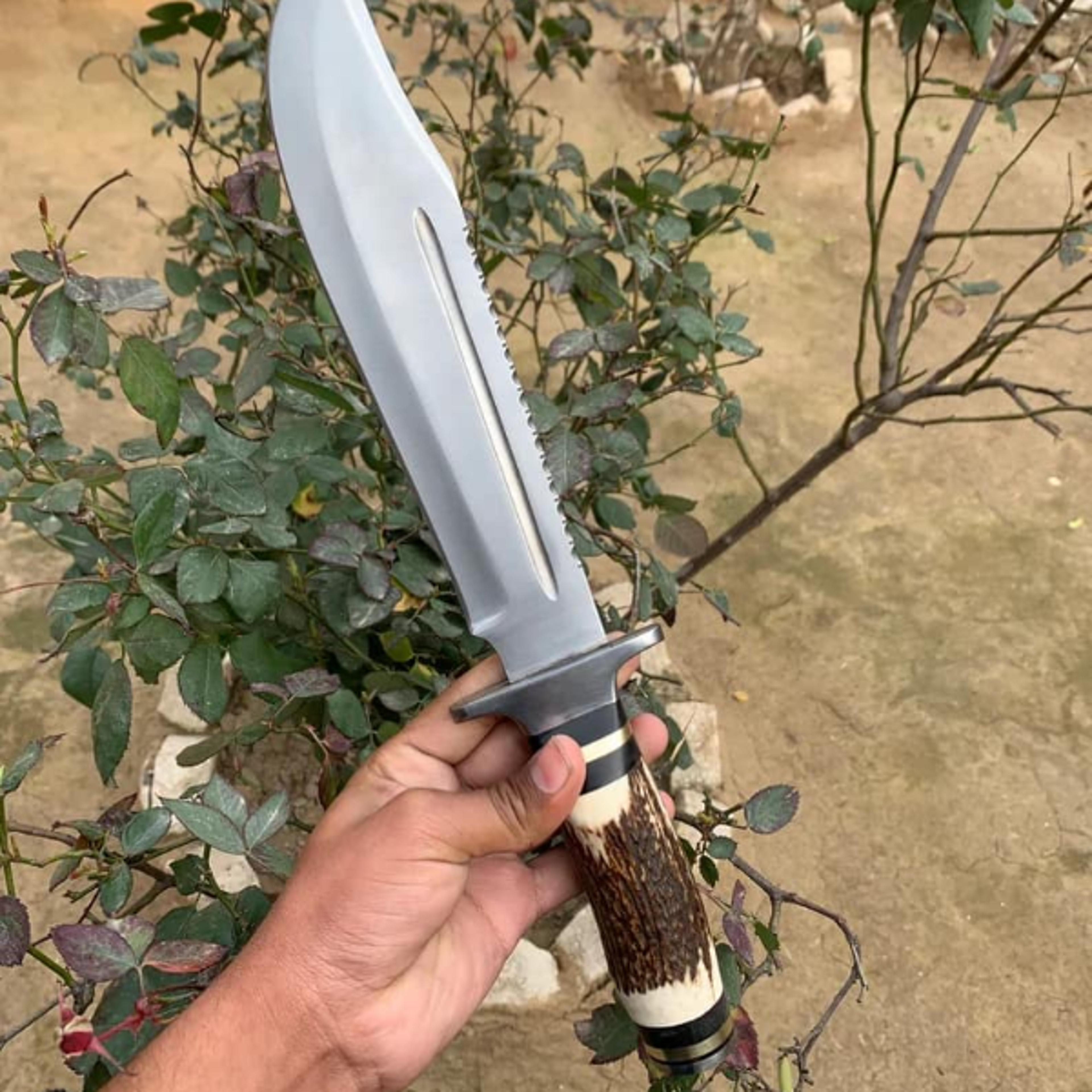 Custom handmade Beautiful Bowie knife with pure leather Sheath,Gift for him,Gift – view 3