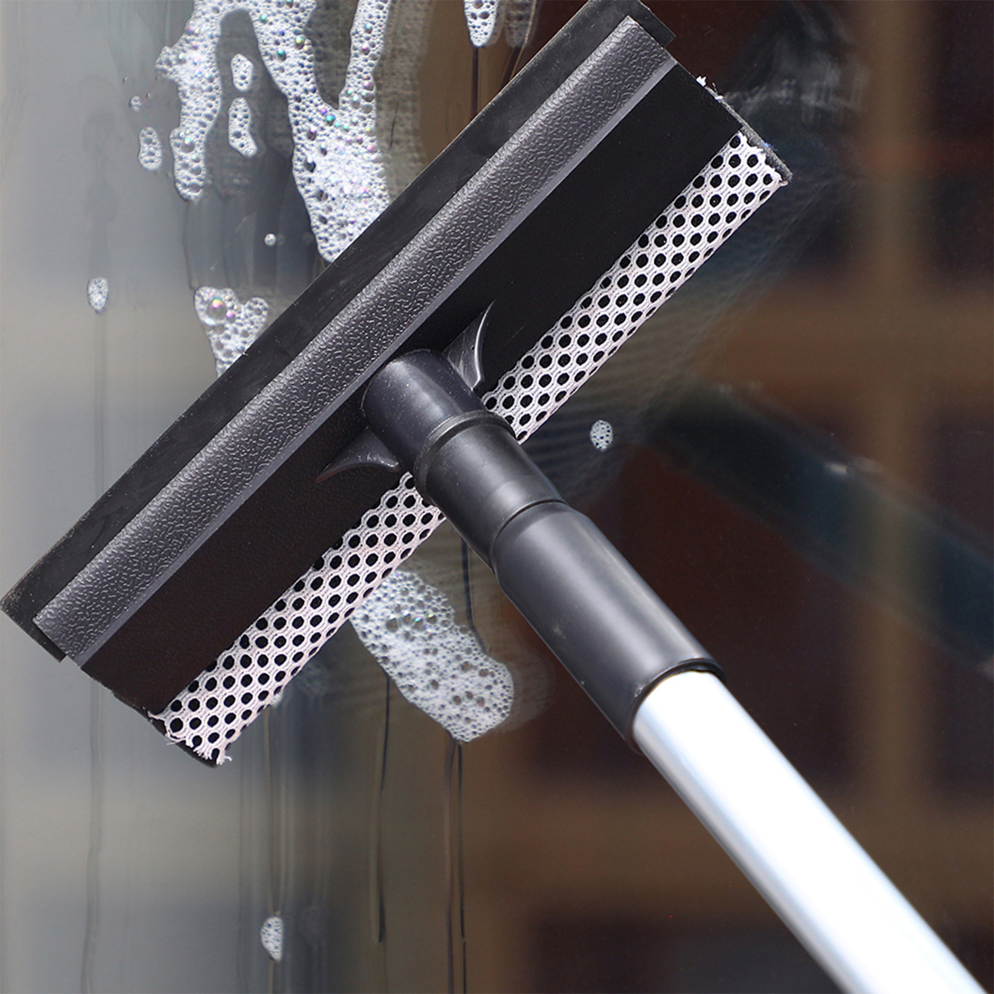 Telescopic Window Cleaner Extendable Squeegee Scrubber – view 1