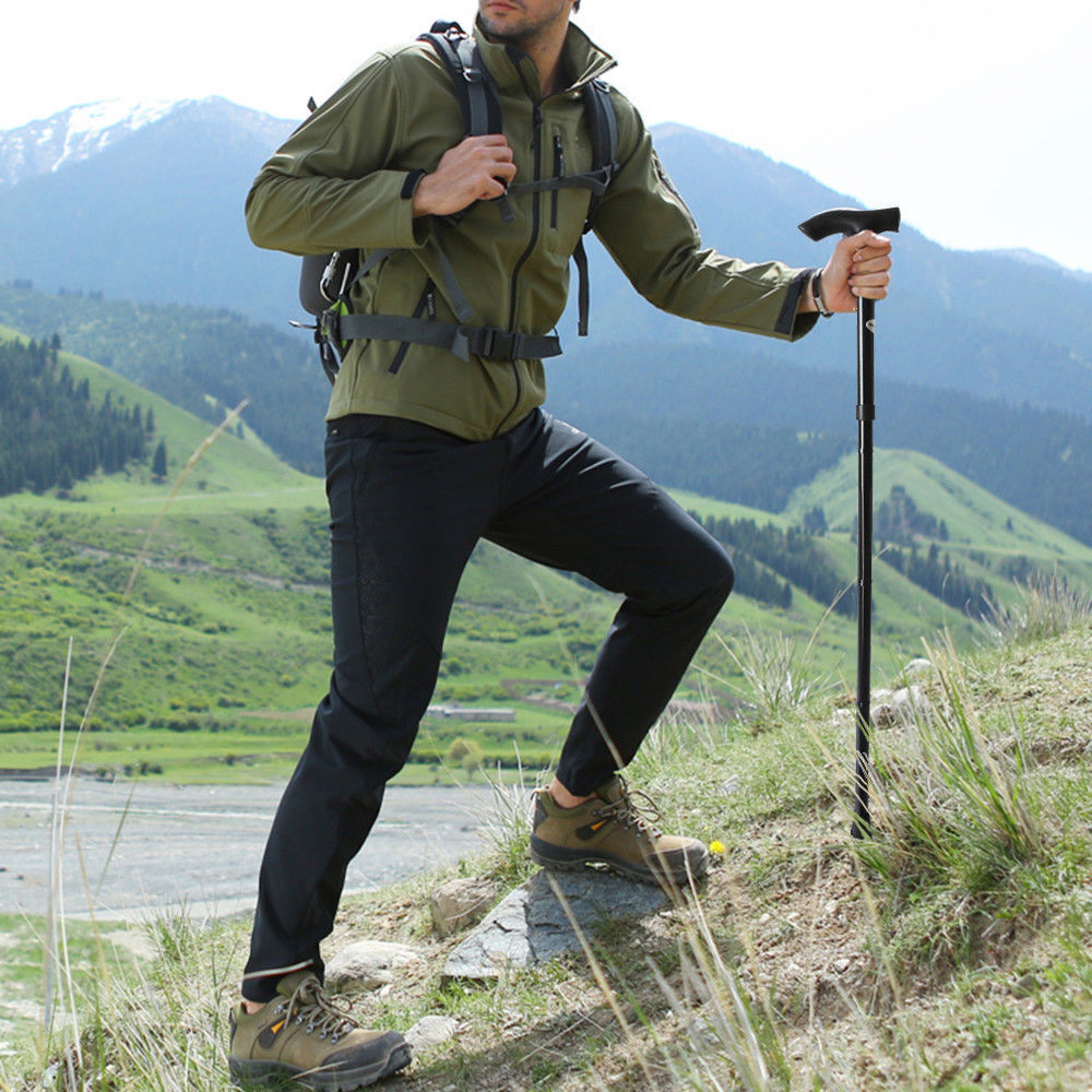 Adjustable Folding Aluminum Walking Cane – view 3