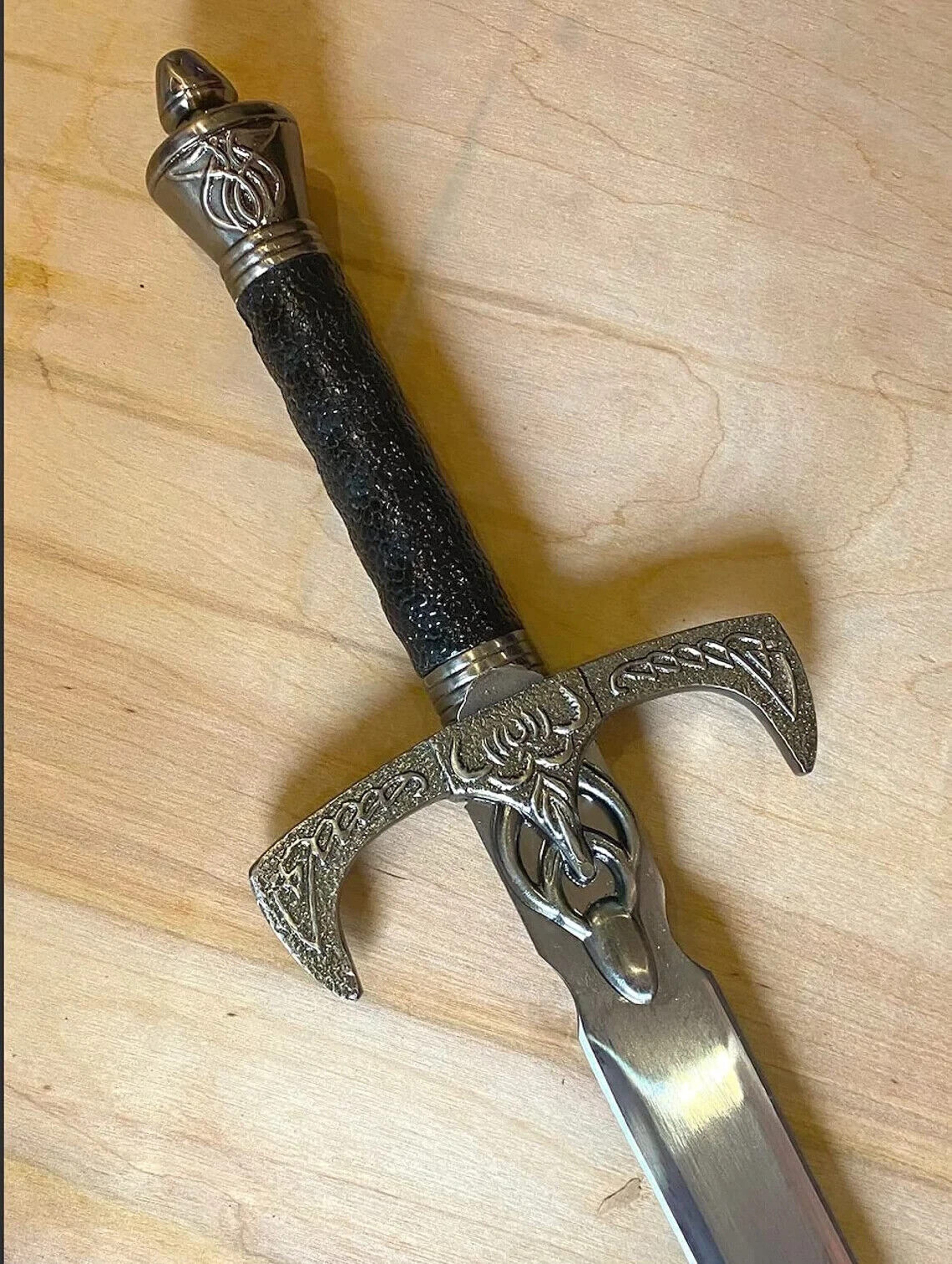 CUSTOM HANDMADE FORGED DAMASCUS STEEL VIKING SWORD WITH WOOD & BRASS HANDLE WITH SHEATH – view 3