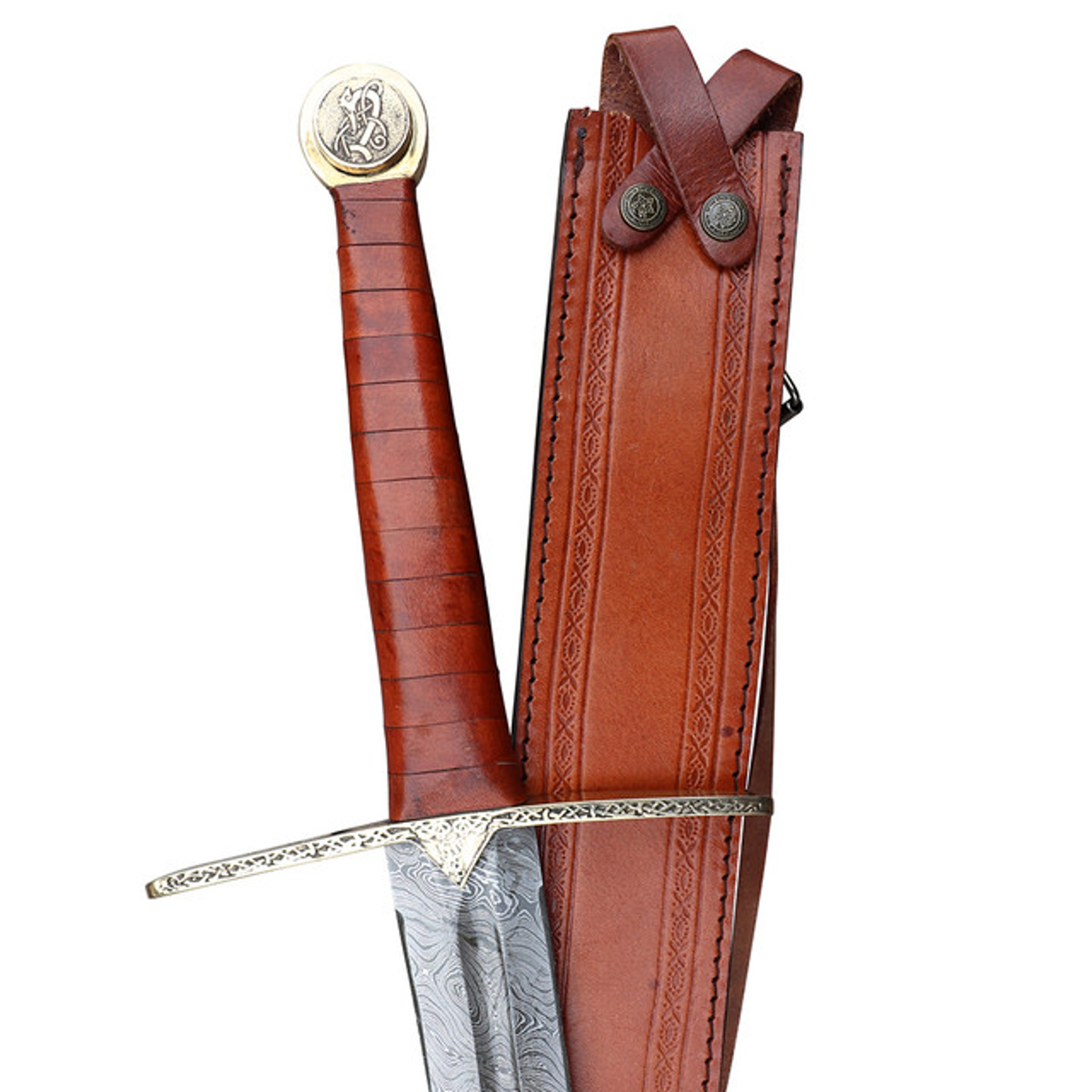 Valhalla Handmade Damascus Steel Medieval Viking Longsword – view 5