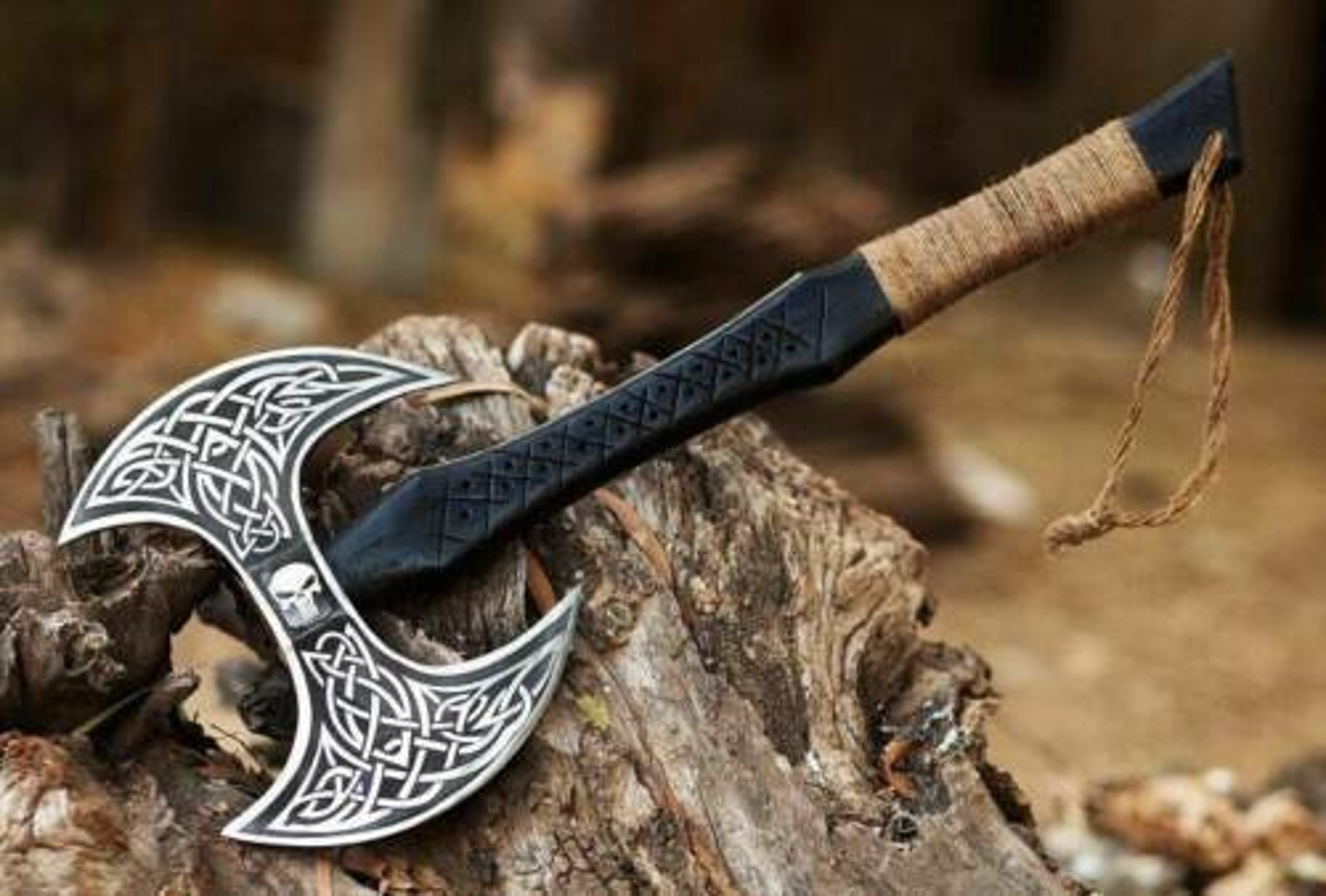 CUSTOM HAND MADE Carbon Engraved Viking Hammer Best Gift Father Boy viking Hammer – view 4