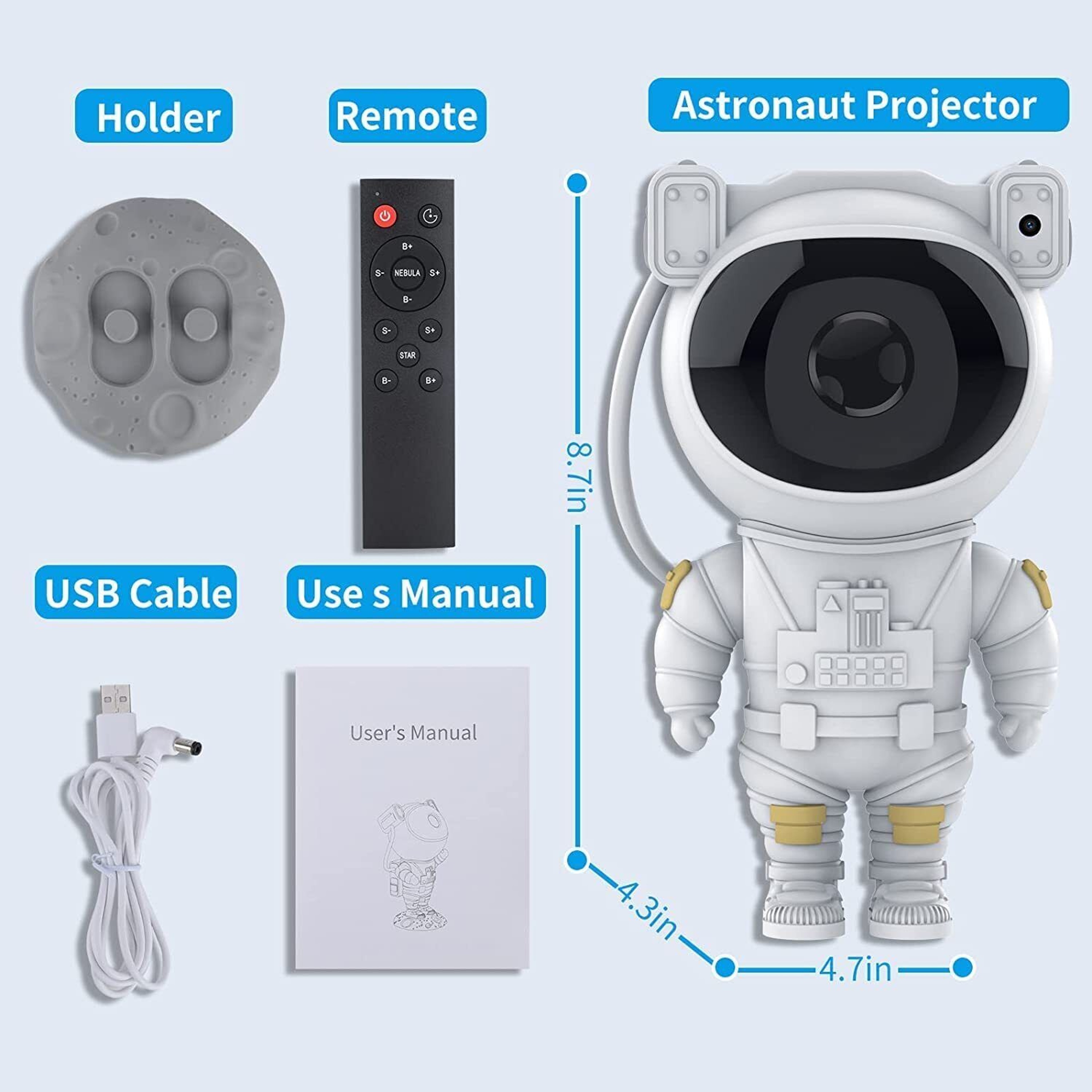 Astronaut Galaxy Starry Night Light – view 3