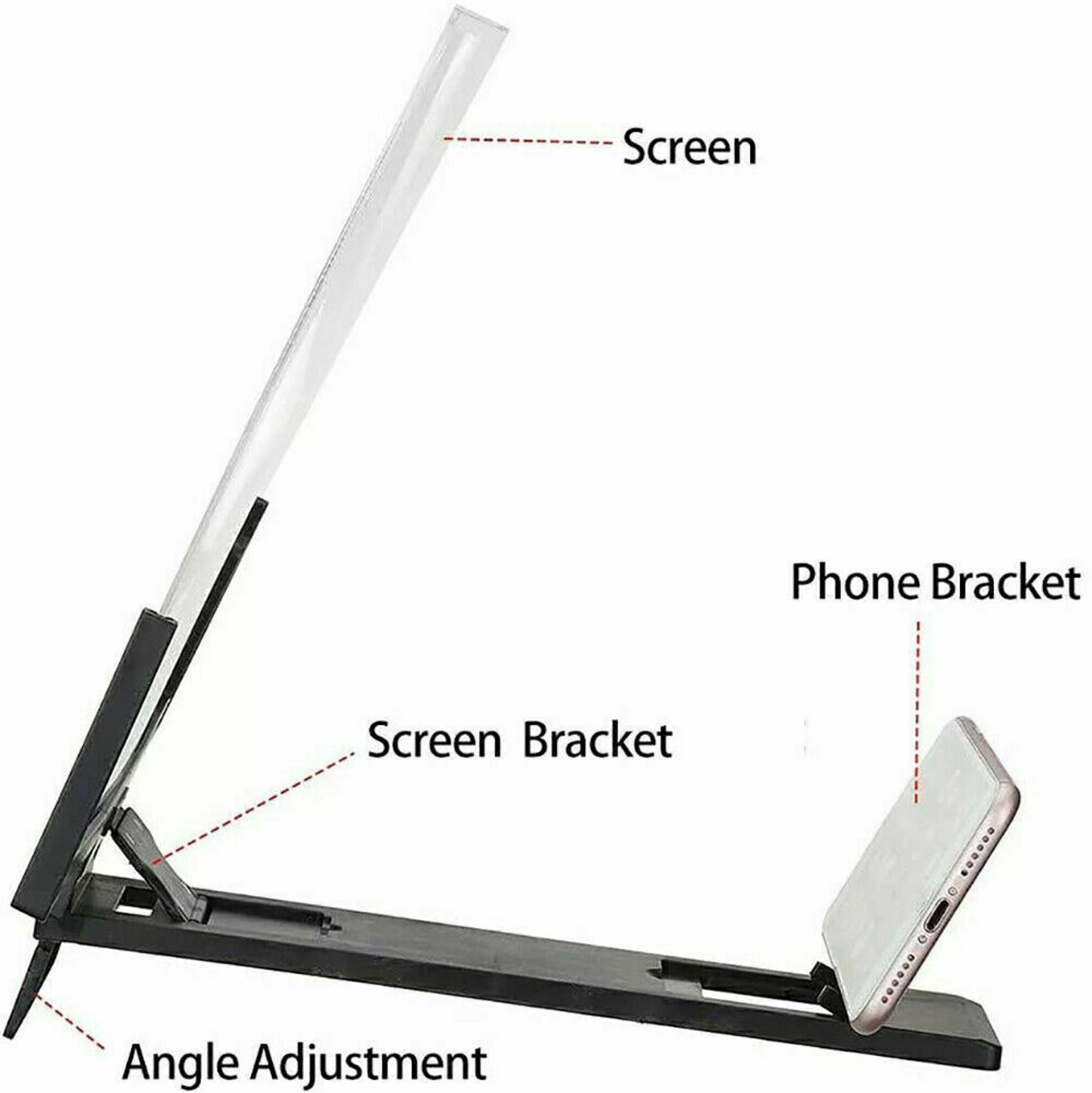 Folding 3D Phone Screen Magnifier Stand – view 3