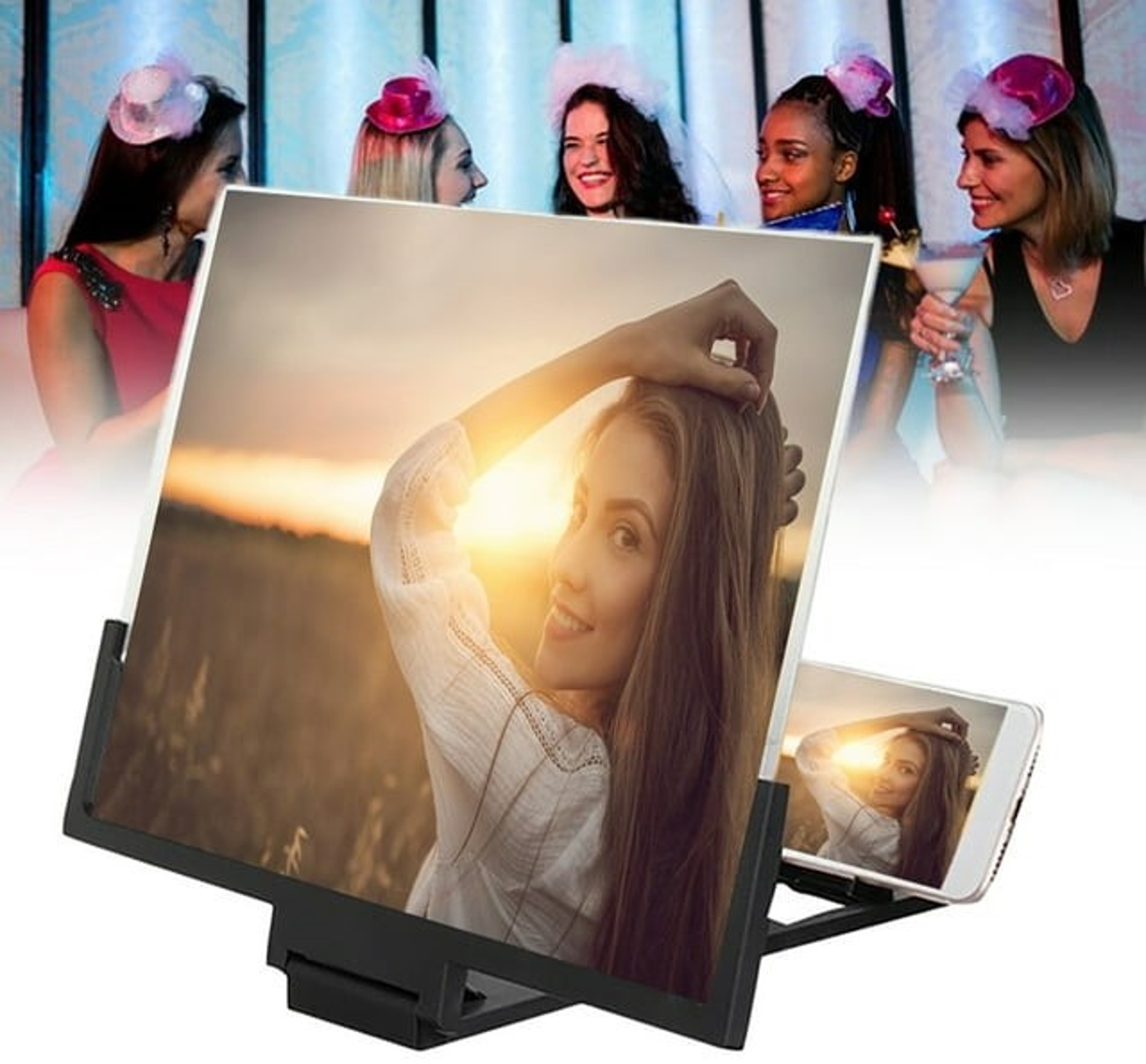 Folding 3D Phone Screen Magnifier Stand – view 1