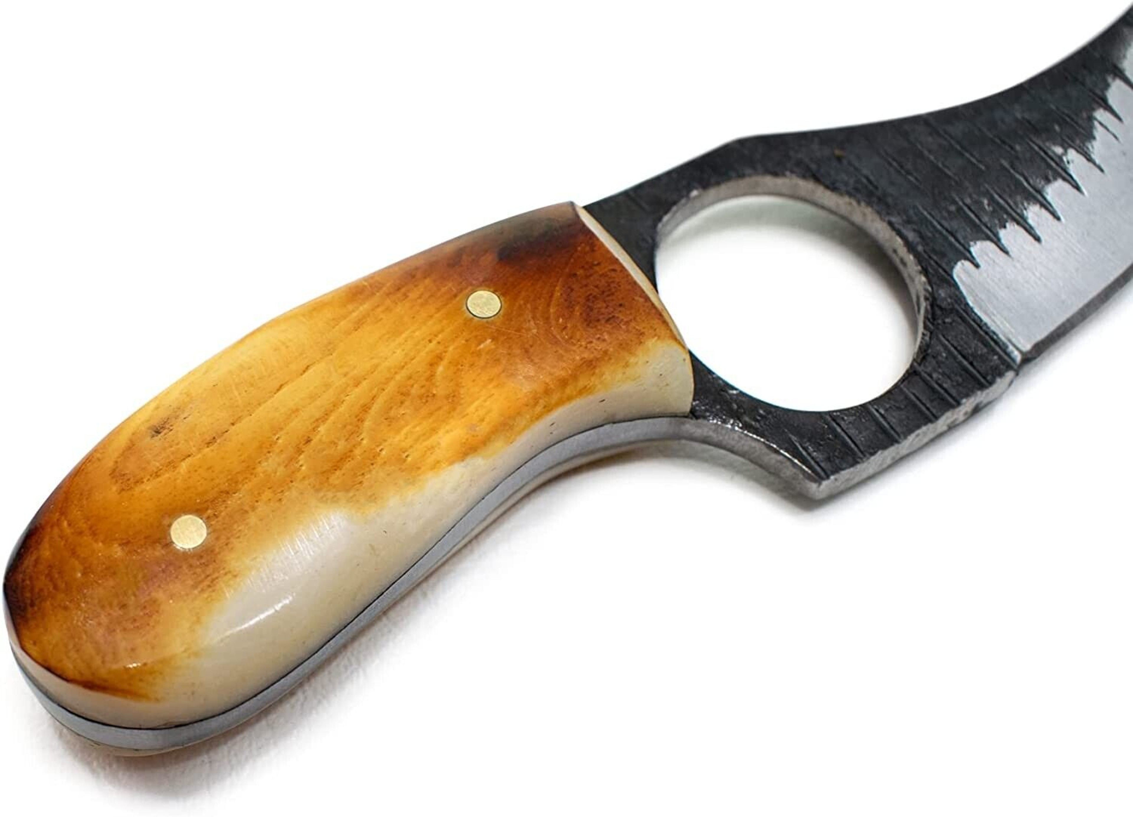 Small Skinner Knife with Burnt Bone Handle Fixed Blade Outdoor Camping Knives – view 3