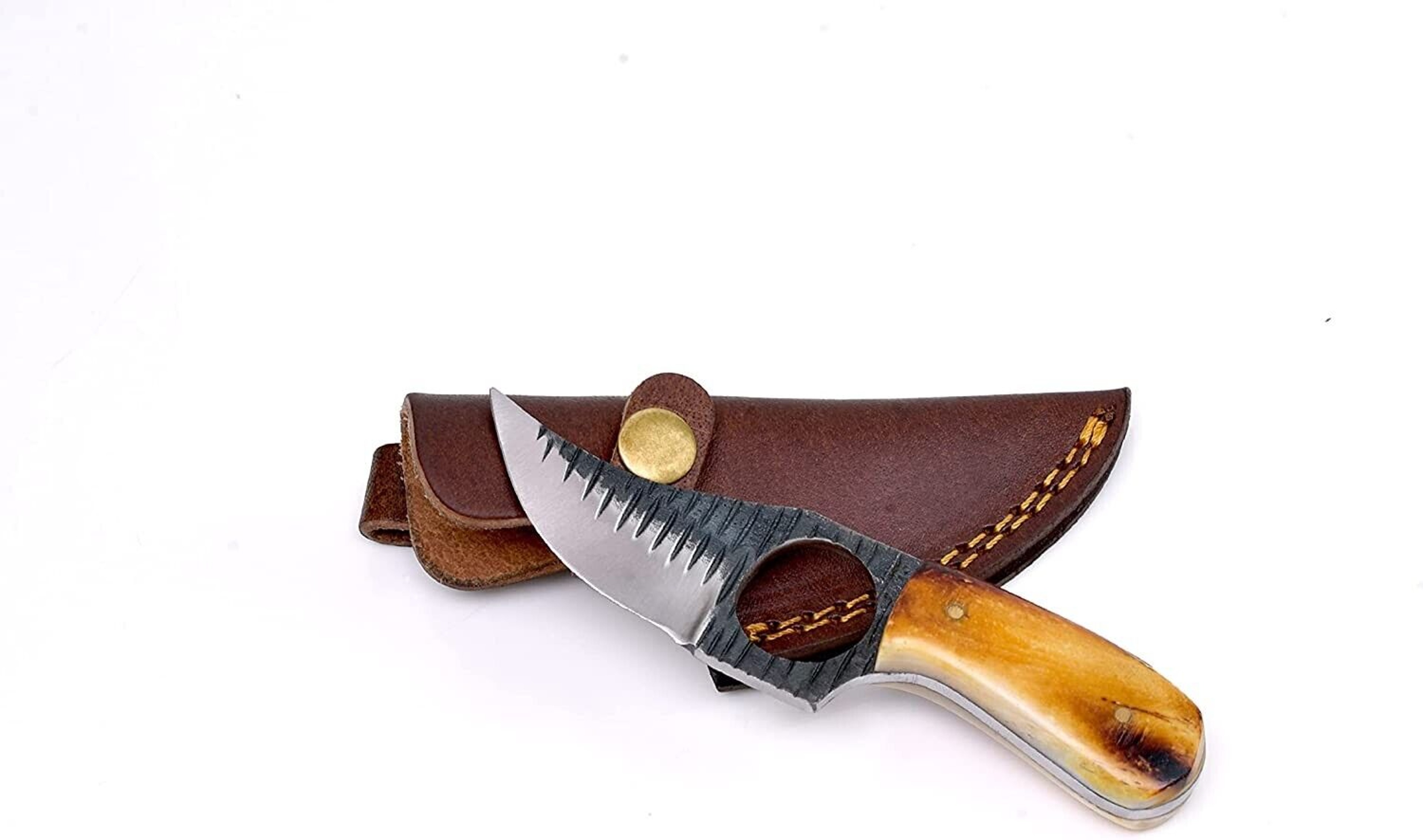 Small Skinner Knife with Burnt Bone Handle Fixed Blade Outdoor Camping Knives – view 4
