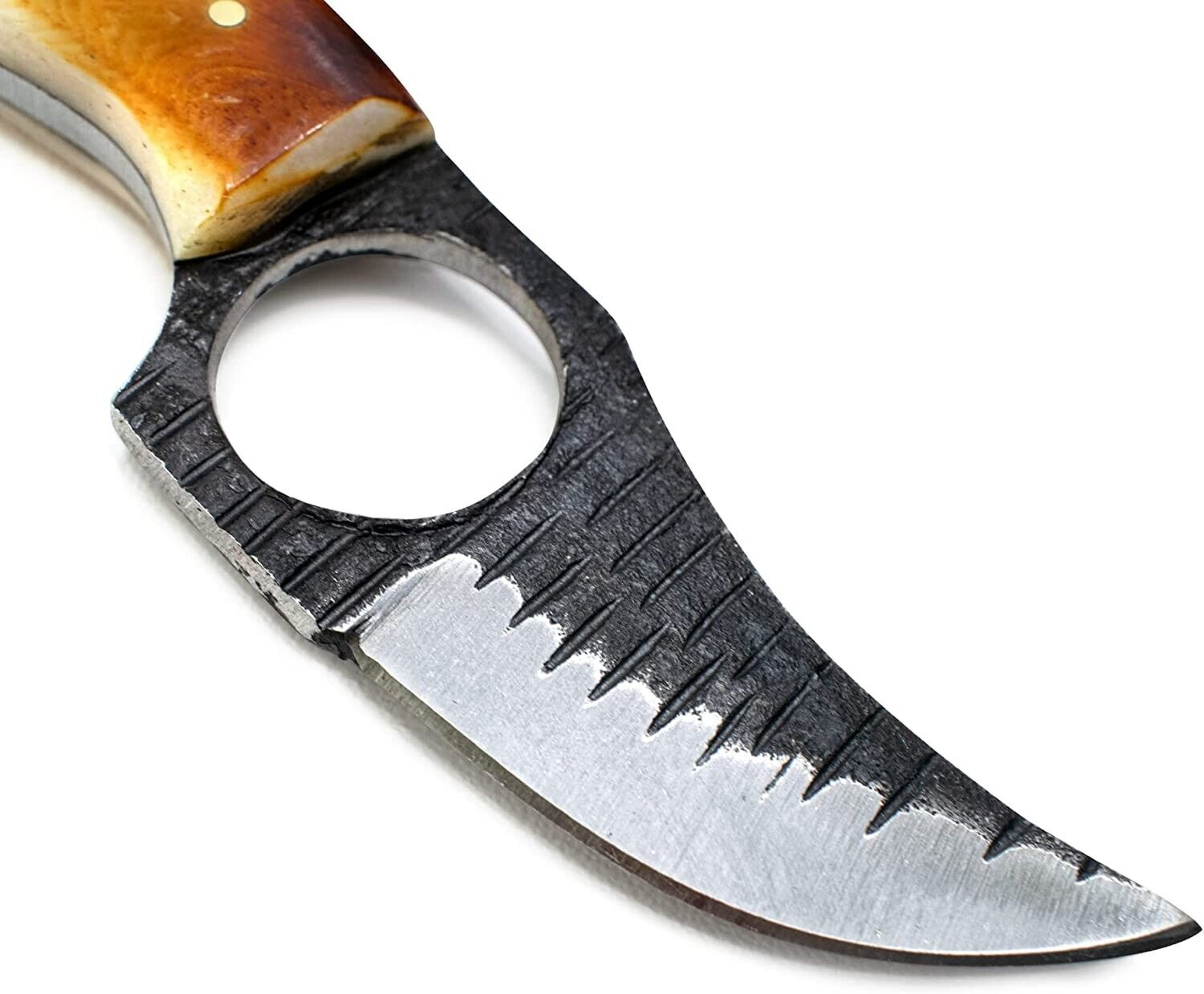 Small Skinner Knife with Burnt Bone Handle Fixed Blade Outdoor Camping Knives – view 5