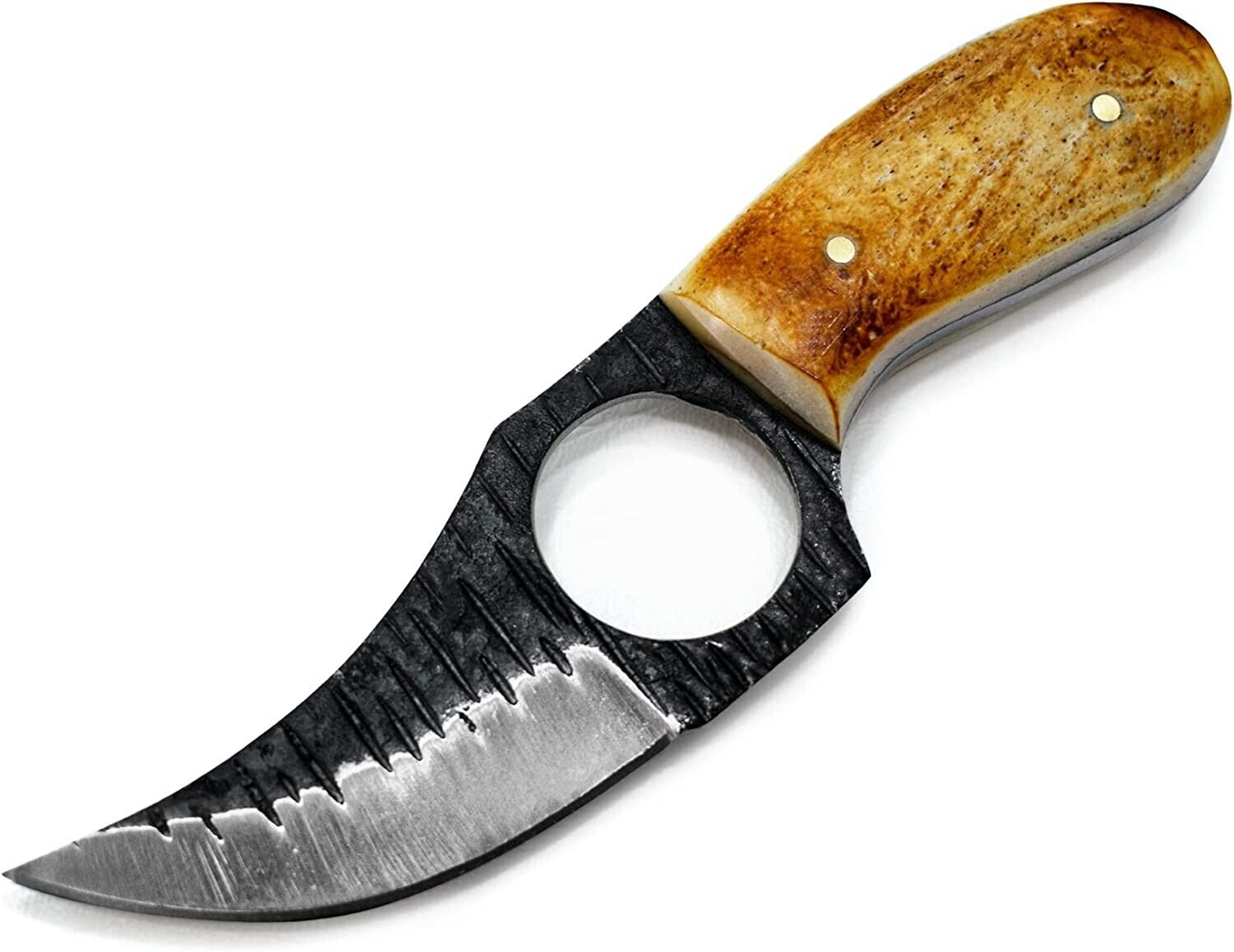 Small Skinner Knife with Burnt Bone Handle Fixed Blade Outdoor Camping Knives – view 6